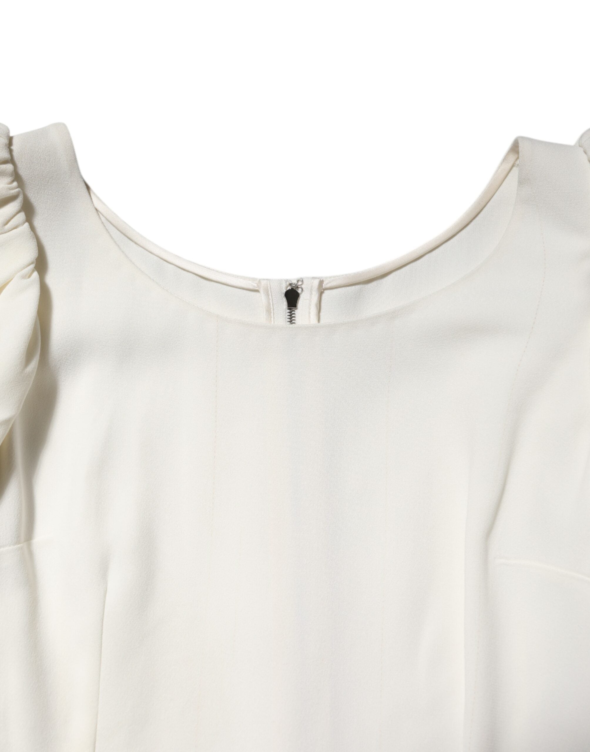 Dolce & Gabbana White Round Neck Short Sleeves Blouse Women's Top (Pre-Owned)