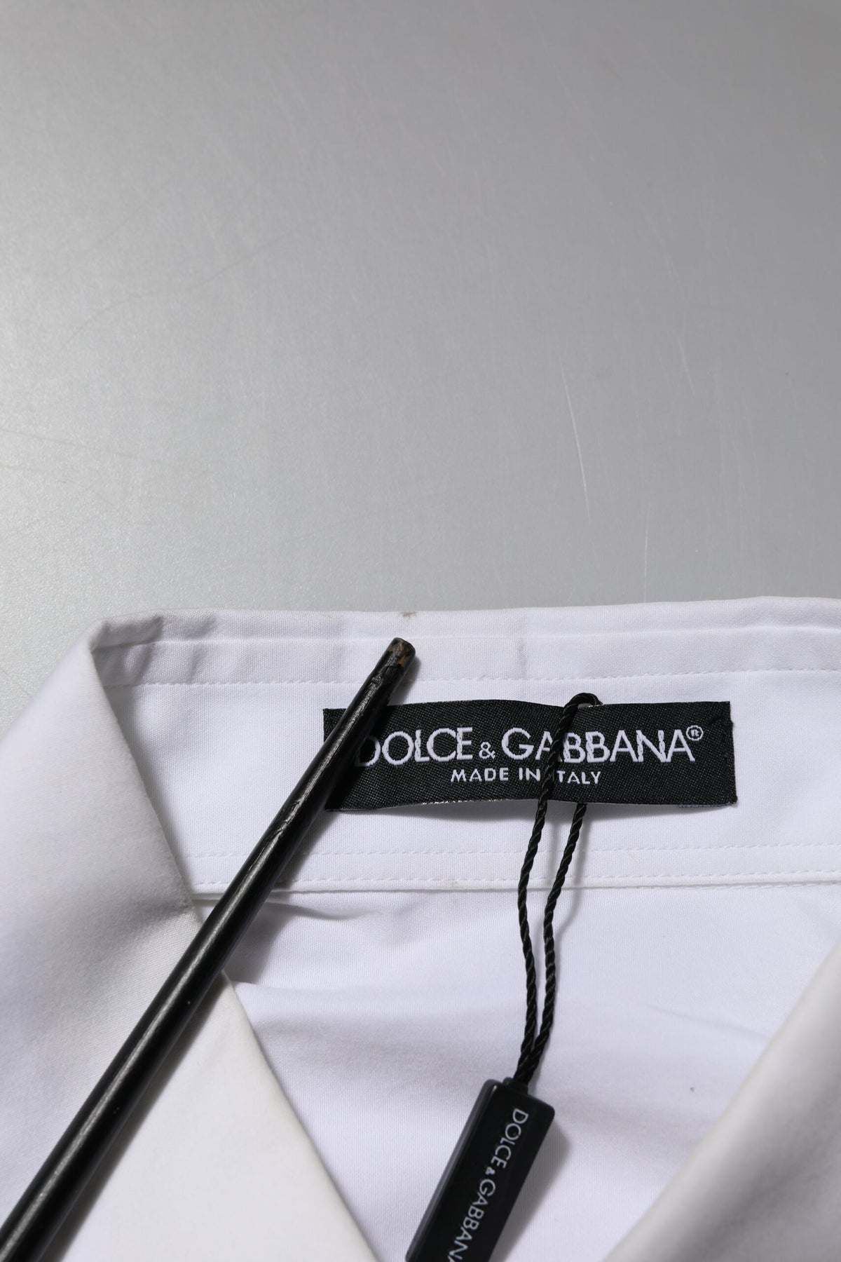 Dolce & Gabbana White Crystal Embellished Collared Shirt Women's Top (Pre-Owned)