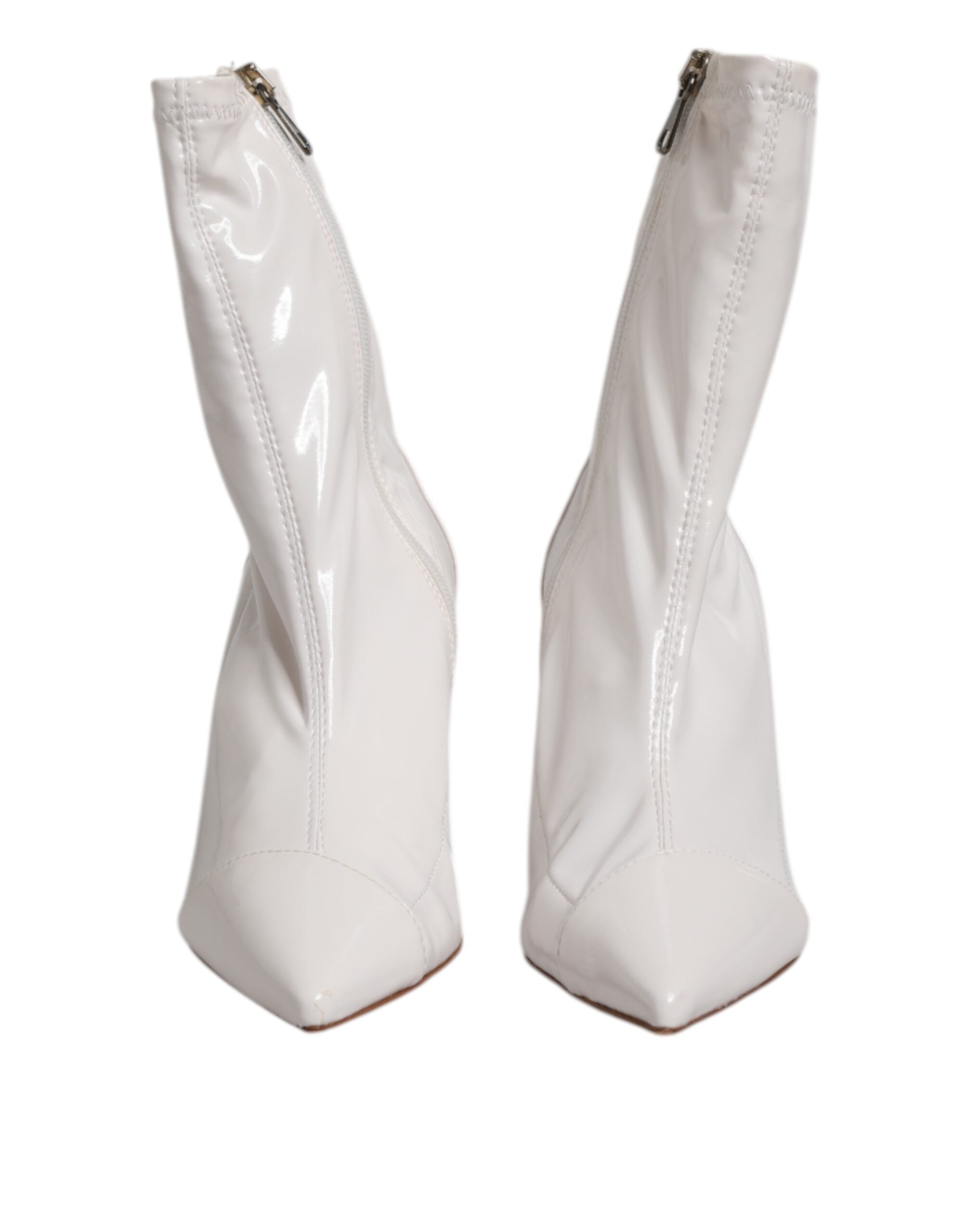 Elisabetta Franchi White Stiletto Heels Mid Calf Boots Women's Shoes (Pre-Owned)