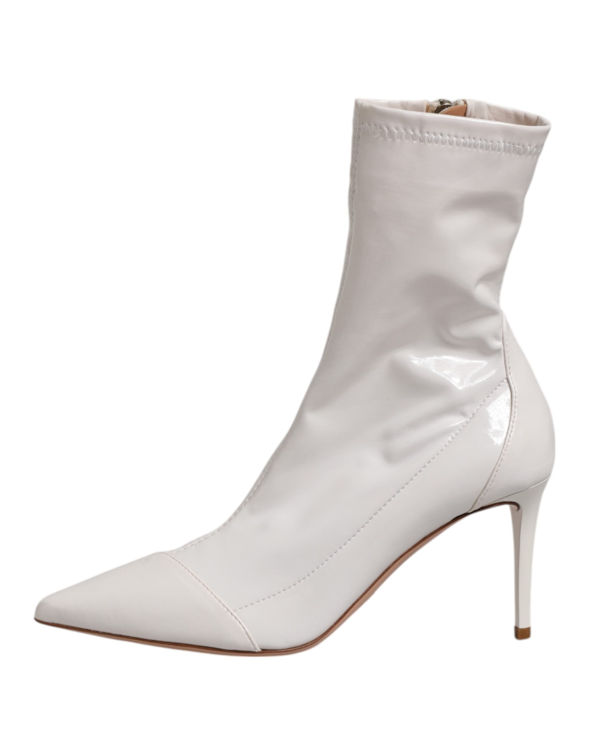 Elisabetta Franchi White Stiletto Heels Mid Calf Boots Women's Shoes (Pre-Owned)