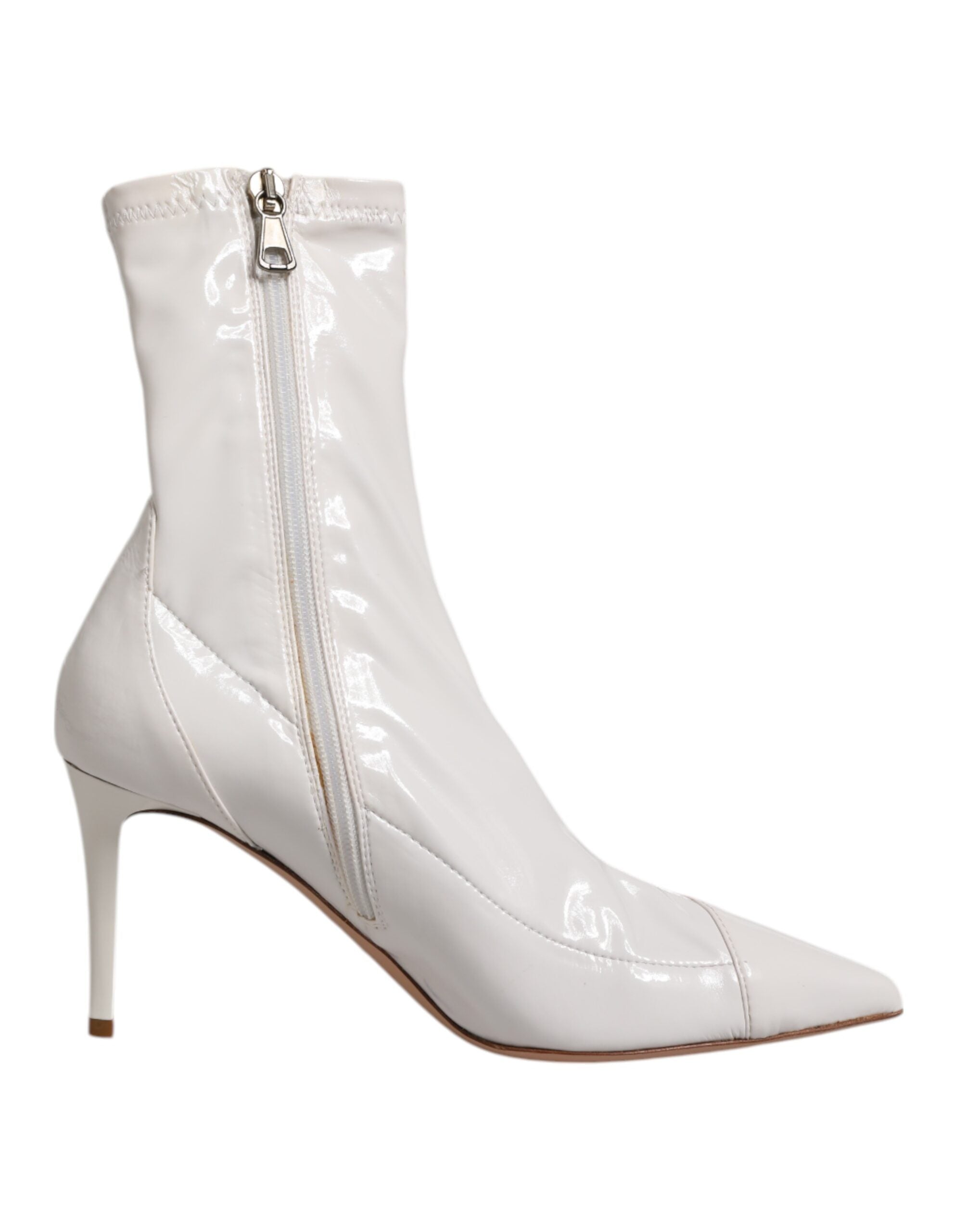 Elisabetta Franchi White Stiletto Heels Mid Calf Boots Women's Shoes (Pre-Owned)