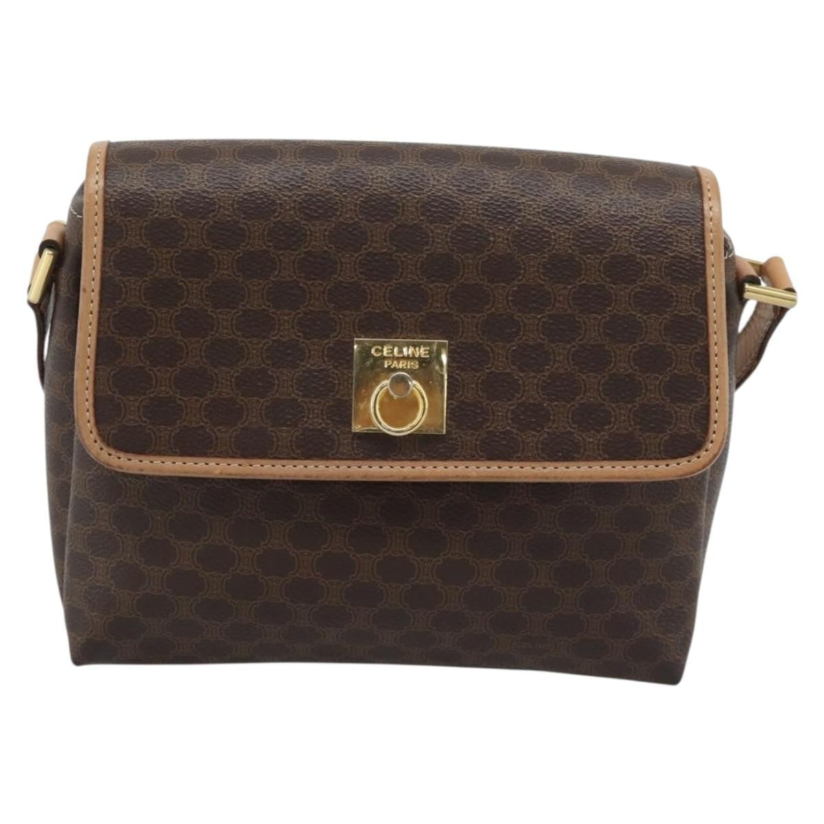 Celine Macadam Canvas Brown Canvas Shoulder Bag Bag (Pre-Owned)