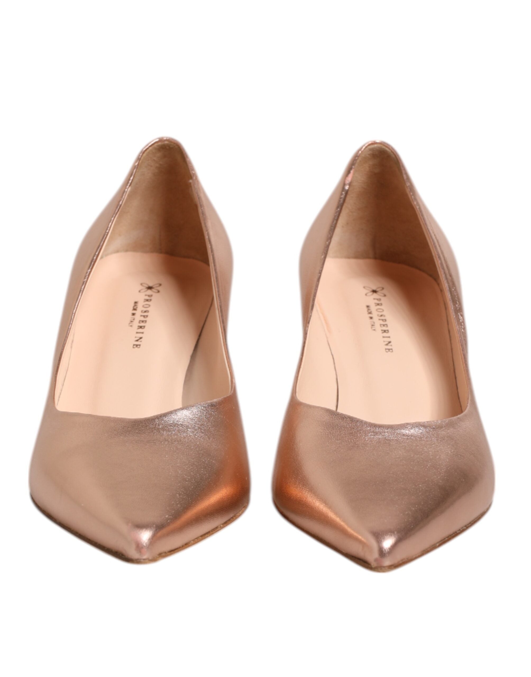 Prosperine Pink Leather Pumps Stiletto Heels Slip On Women's Shoes (Pre-Owned)