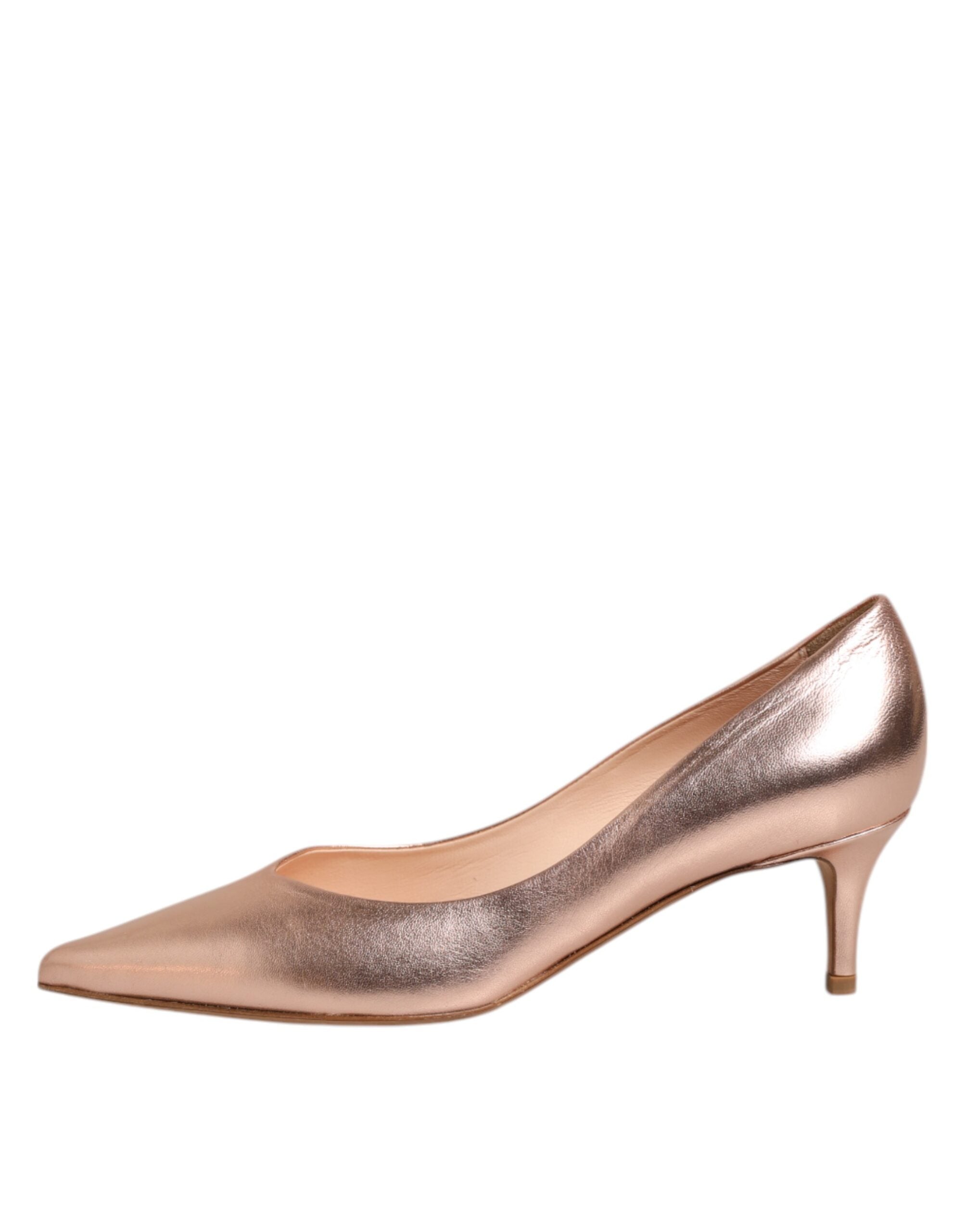 Prosperine Pink Leather Pumps Stiletto Heels Slip On Women's Shoes (Pre-Owned)