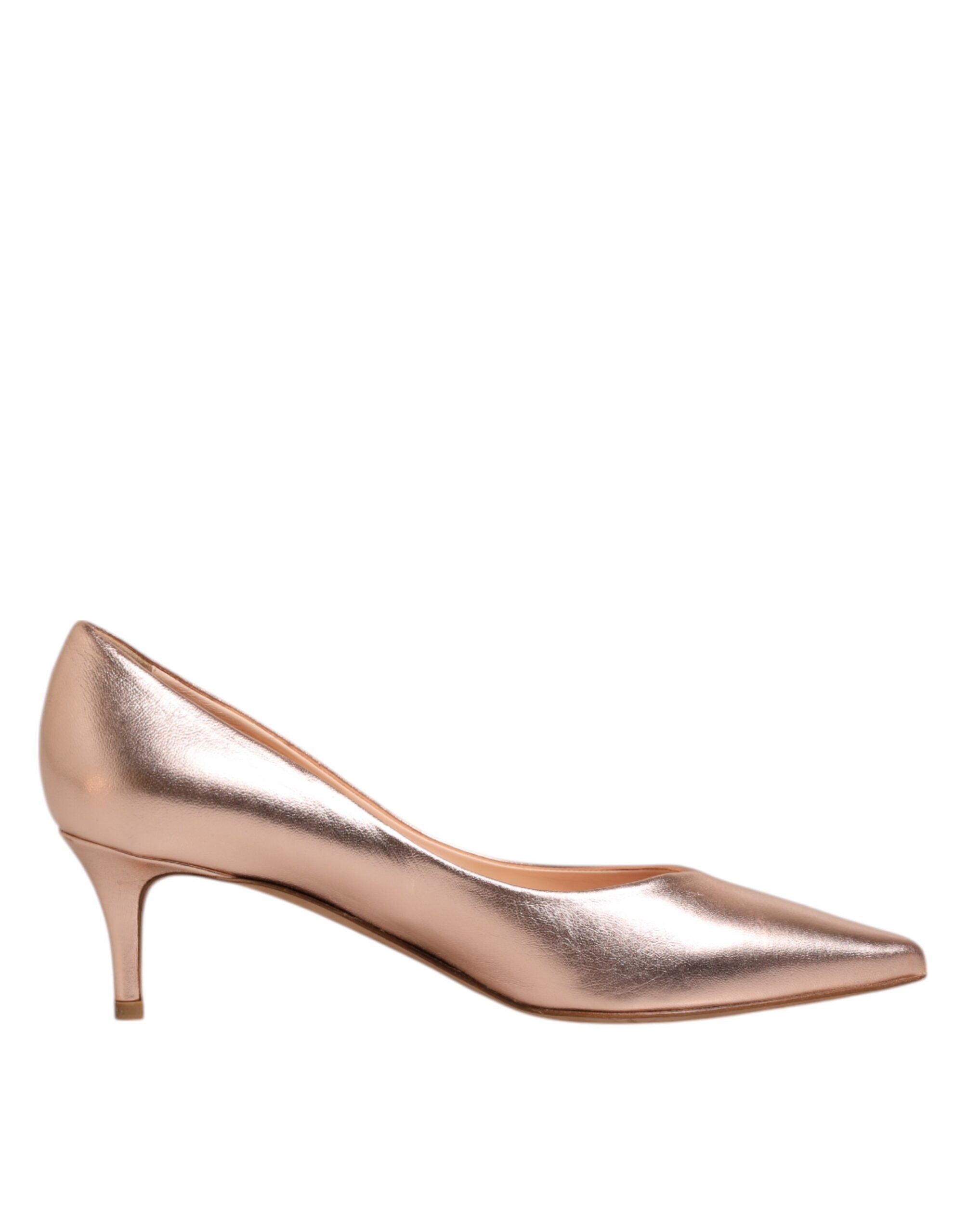 Prosperine Pink Leather Pumps Stiletto Heels Slip On Women's Shoes (Pre-Owned)
