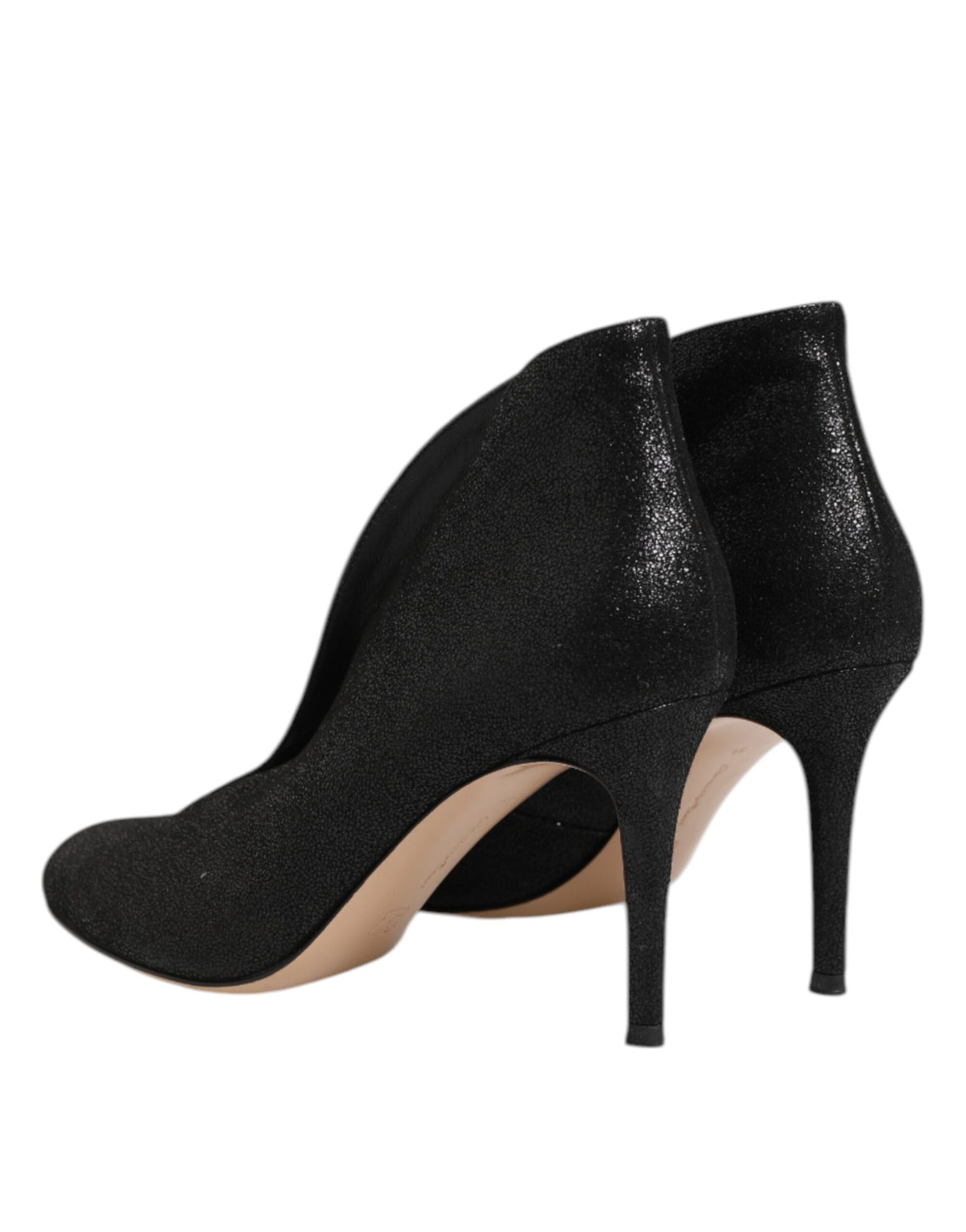 Gianvito Rossi Metallic Black Pump Stiletto Heels Women's Shoes