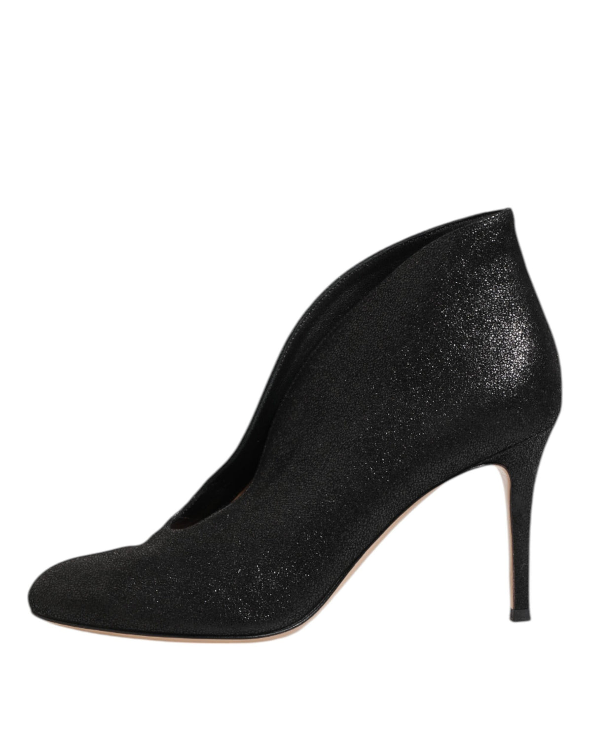 Gianvito Rossi Metallic Black Pump Stiletto Heels Women's Shoes