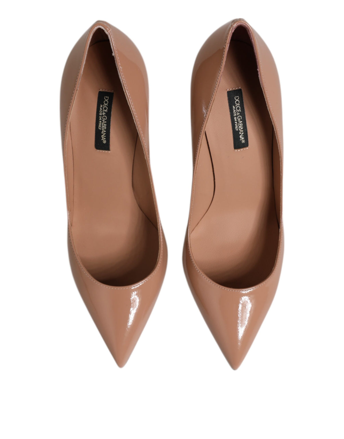 Dolce & Gabbana Beige Patent Leather Stiletto Heel Pump Women's Shoes (Pre-Owned)