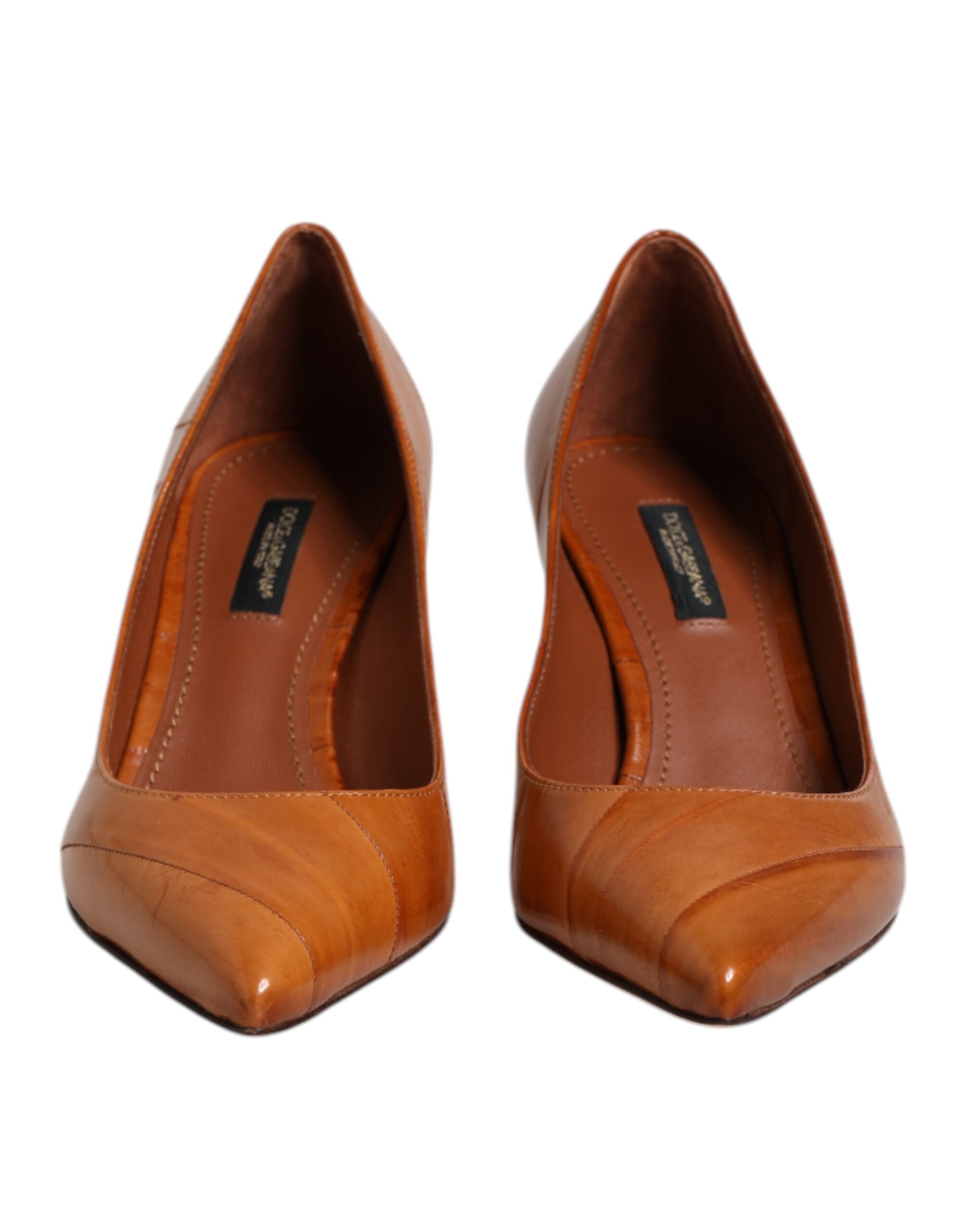 Dolce & Gabbana Brown Leather Stiletto Heel Pumps Women's Shoes (Pre-Owned)