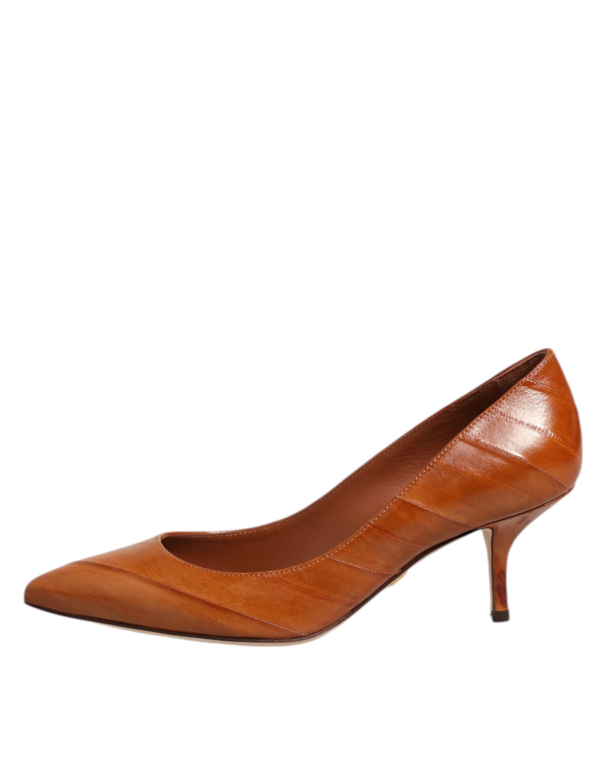 Dolce & Gabbana Brown Leather Stiletto Heel Pumps Women's Shoes (Pre-Owned)