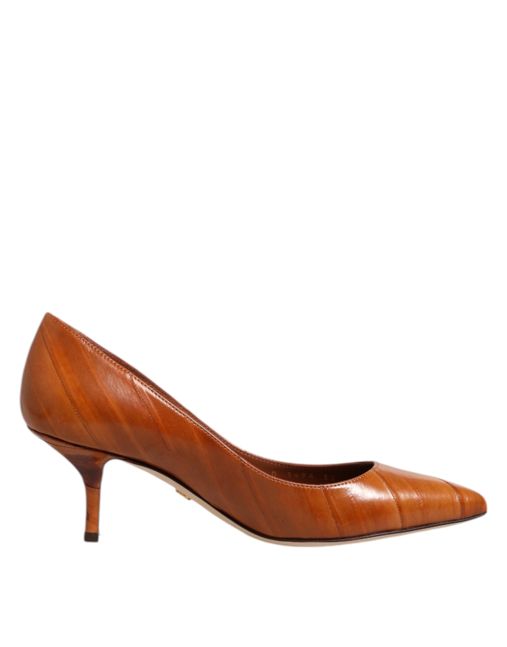 Dolce & Gabbana Brown Leather Stiletto Heel Pumps Women's Shoes (Pre-Owned)