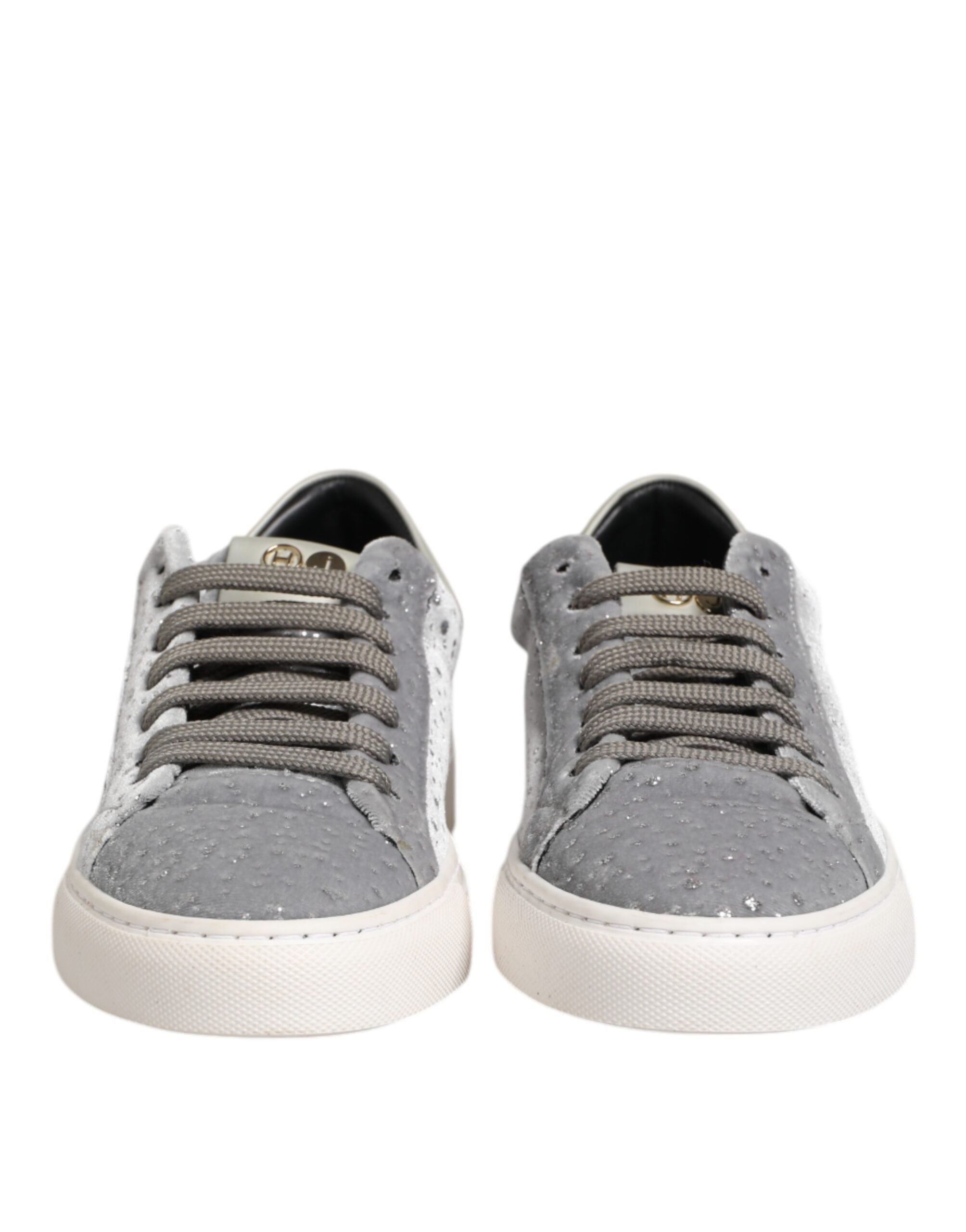 HIDE & JACK Gray Suede Low Top Lace Up Sneakers Women's Shoes (Pre-Owned)