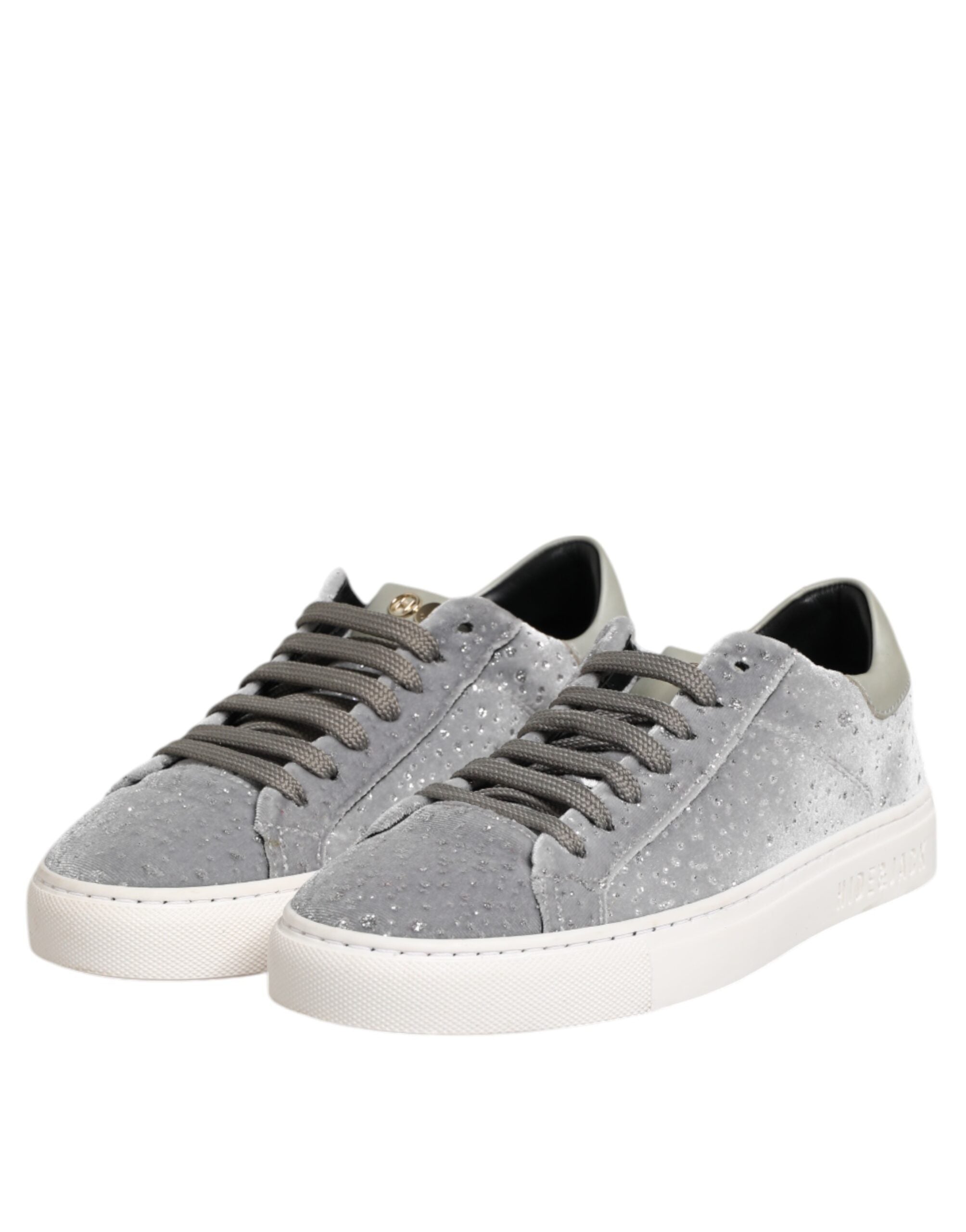 HIDE & JACK Gray Suede Low Top Lace Up Sneakers Women's Shoes (Pre-Owned)