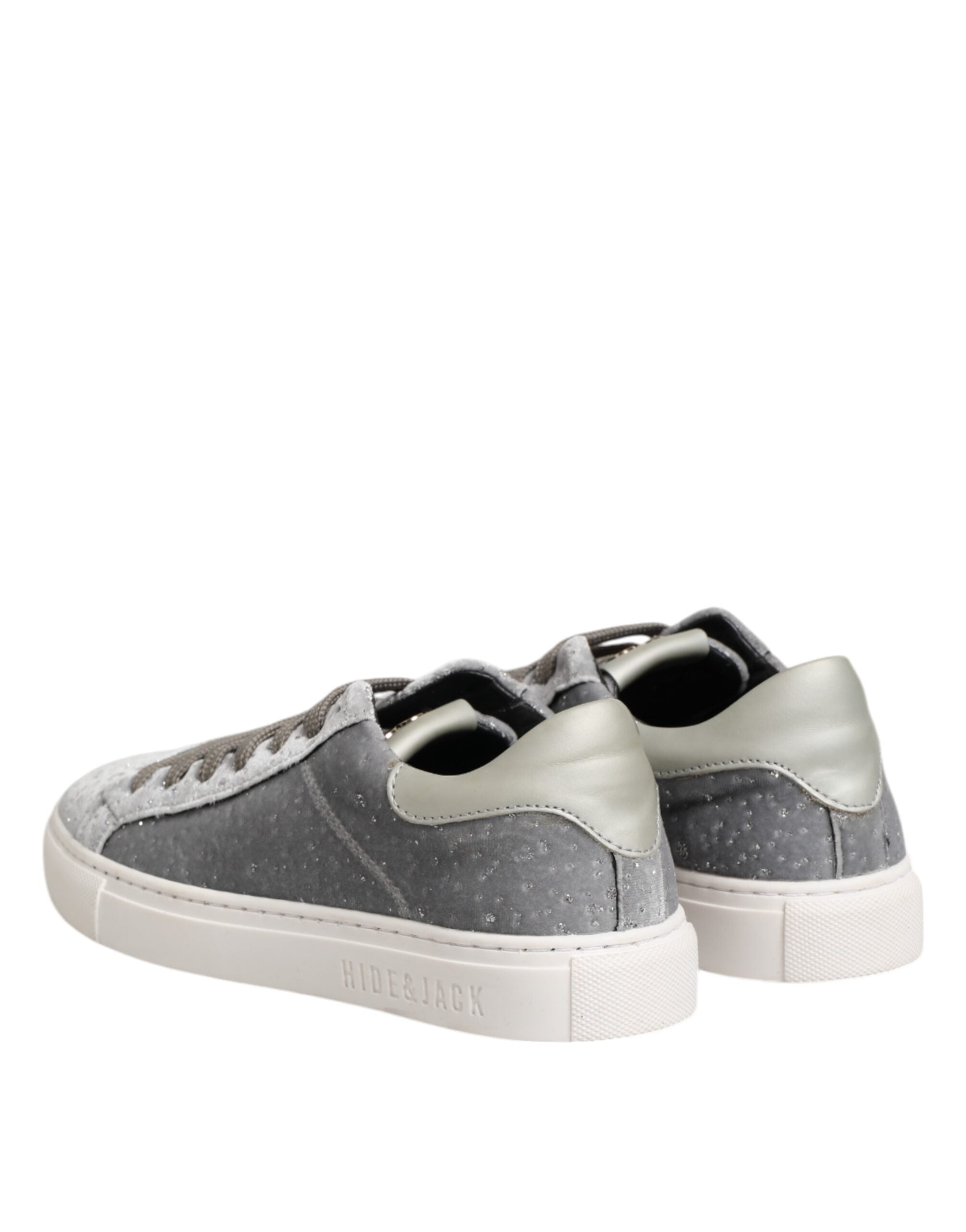 HIDE & JACK Gray Suede Low Top Lace Up Sneakers Women's Shoes (Pre-Owned)
