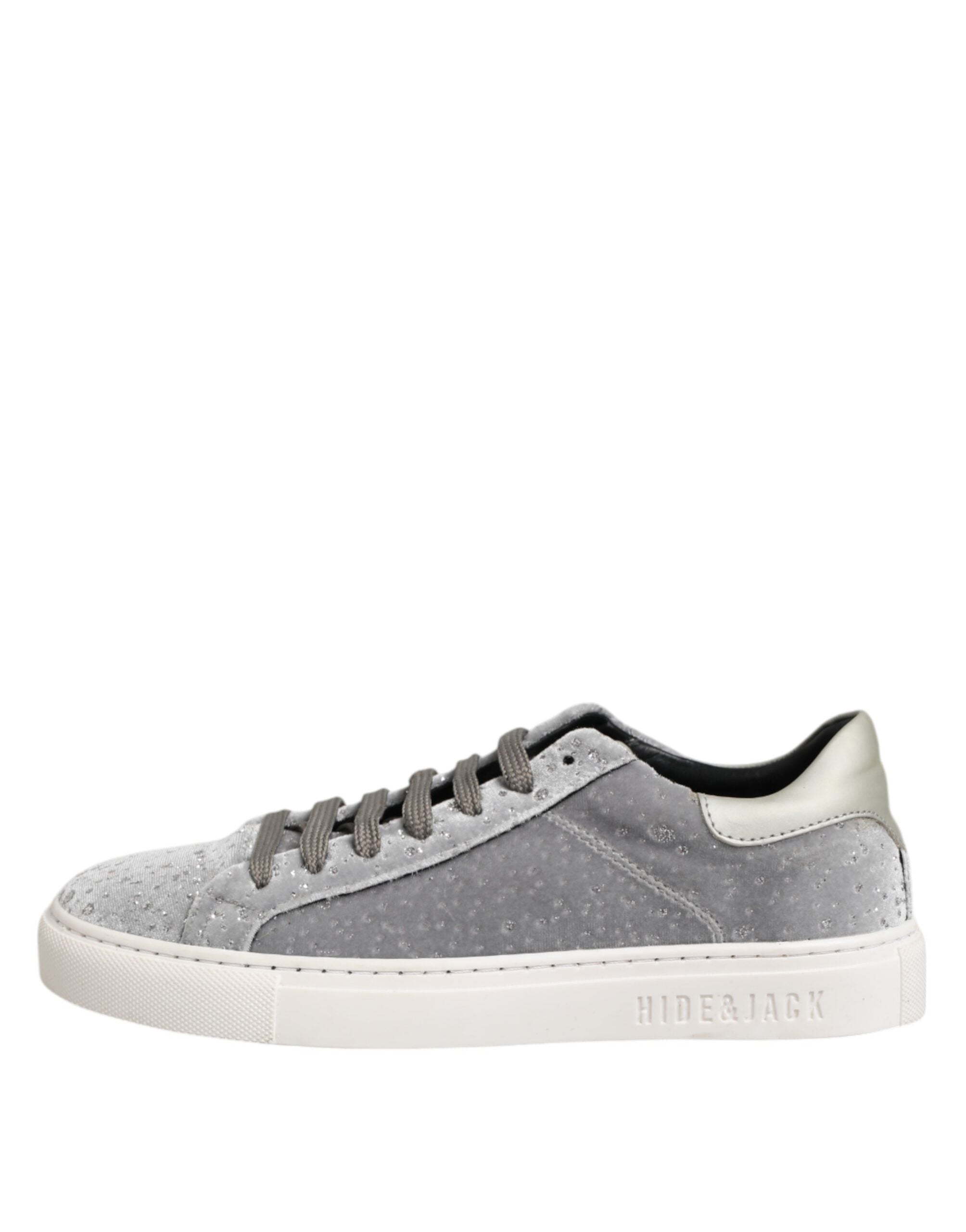 HIDE & JACK Gray Suede Low Top Lace Up Sneakers Women's Shoes (Pre-Owned)