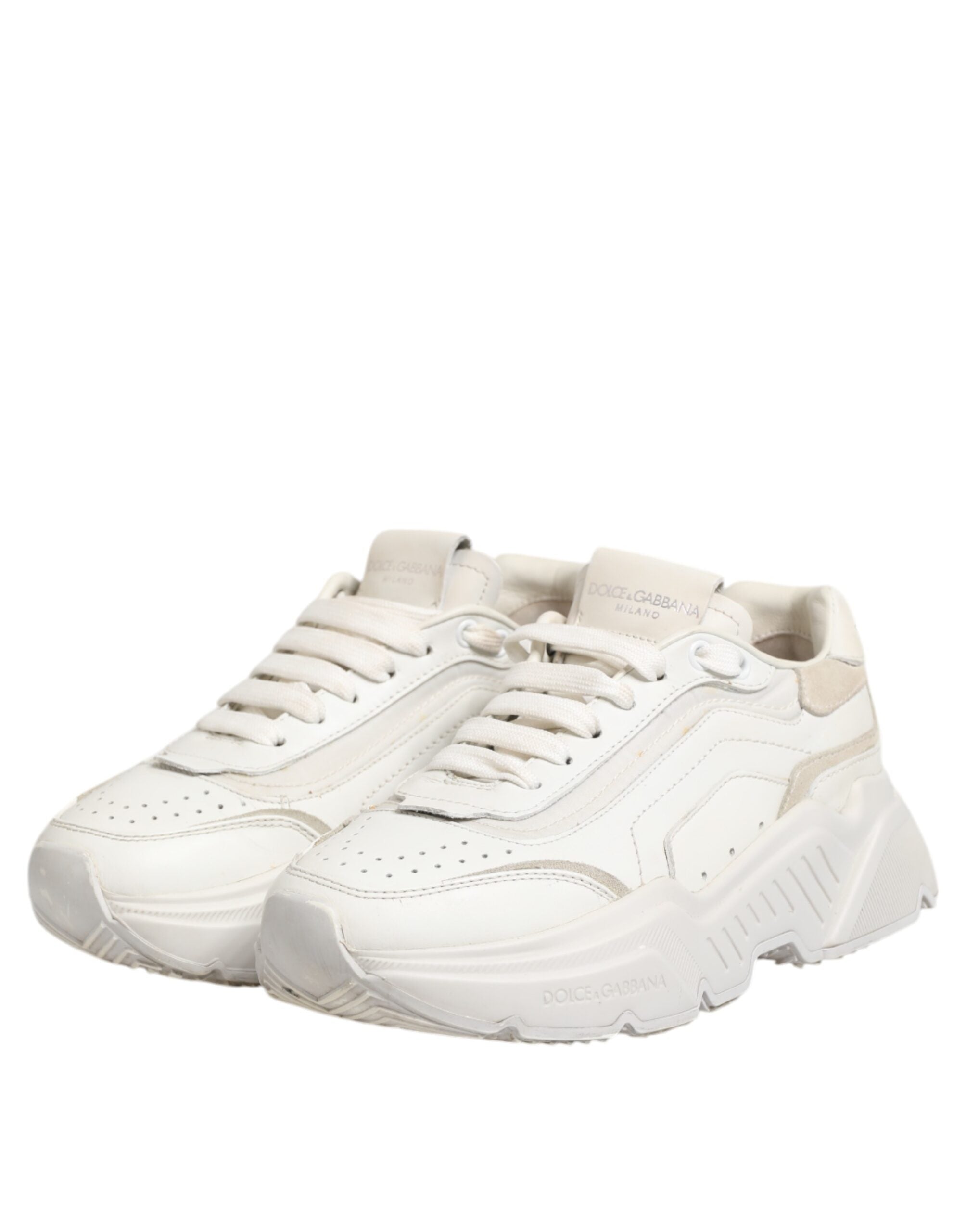 Dolce & Gabbana White DAYMASTER Calf Leather Sneakers Women's Shoes (Pre-Owned)