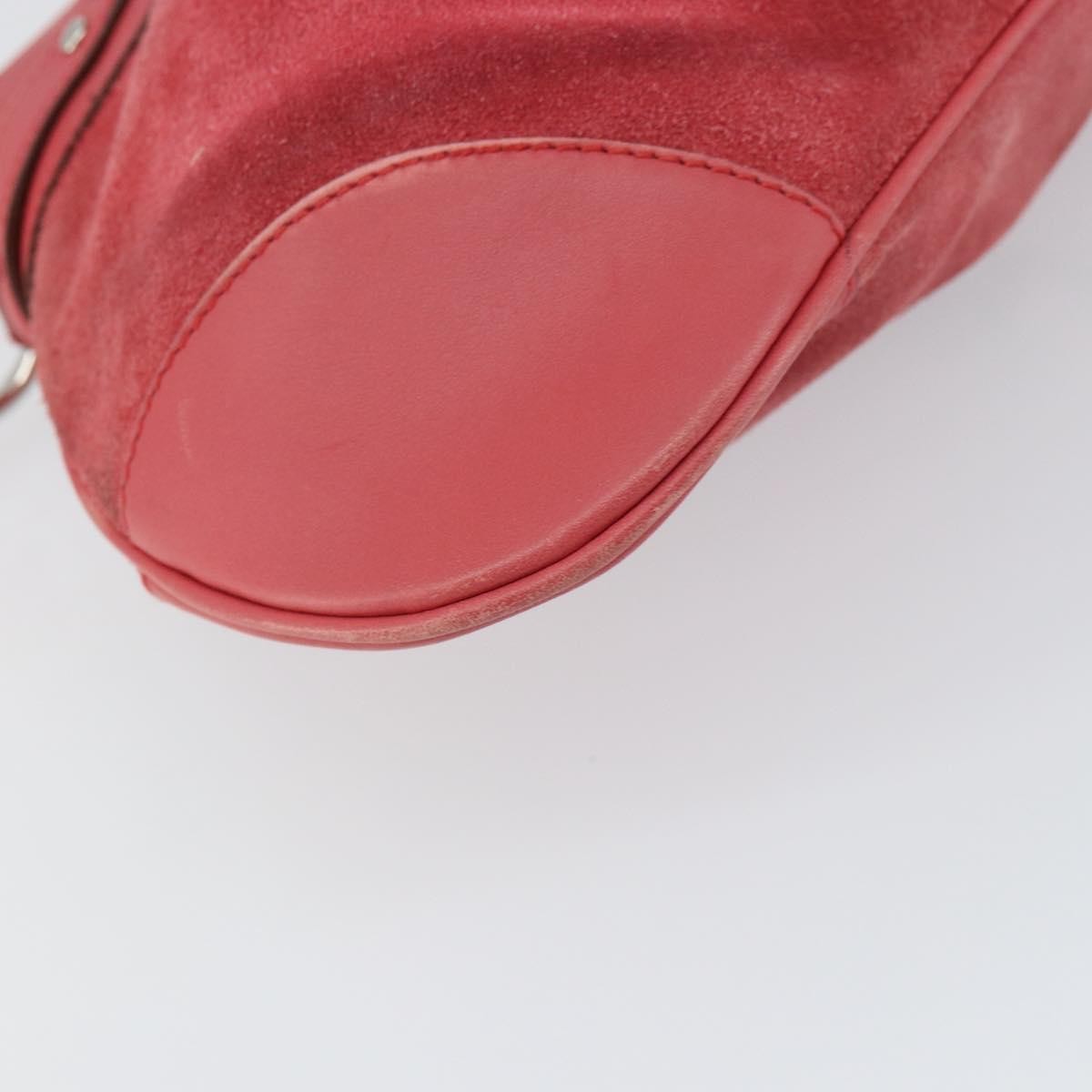 Salvatore Ferragamo Gancini Suede Pink Suede Shoulder Bag Bag (Pre-Owned)