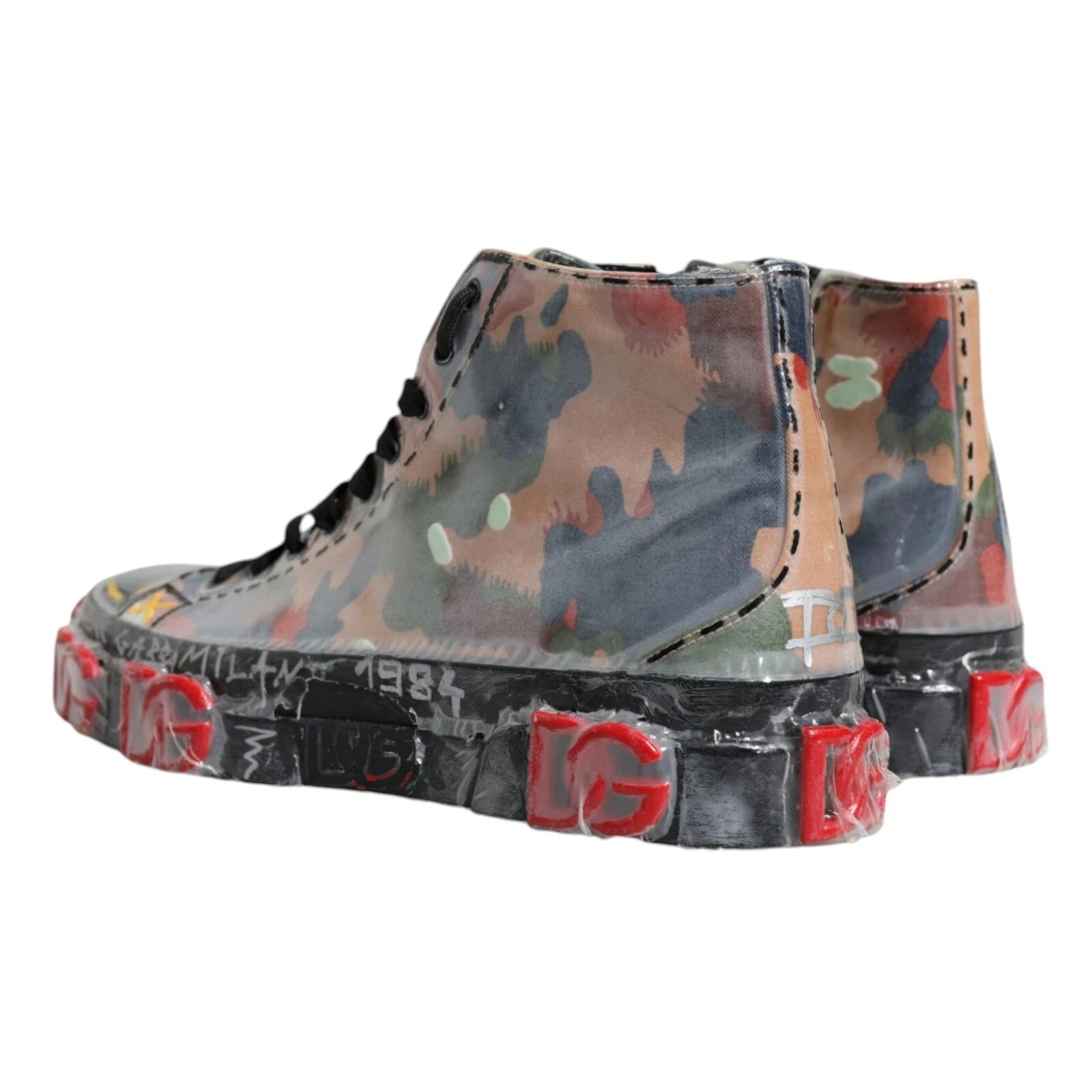 Dolce & Gabbana Multicolor Camouflage High Top Sneakers Men's Shoes (Pre-Owned)