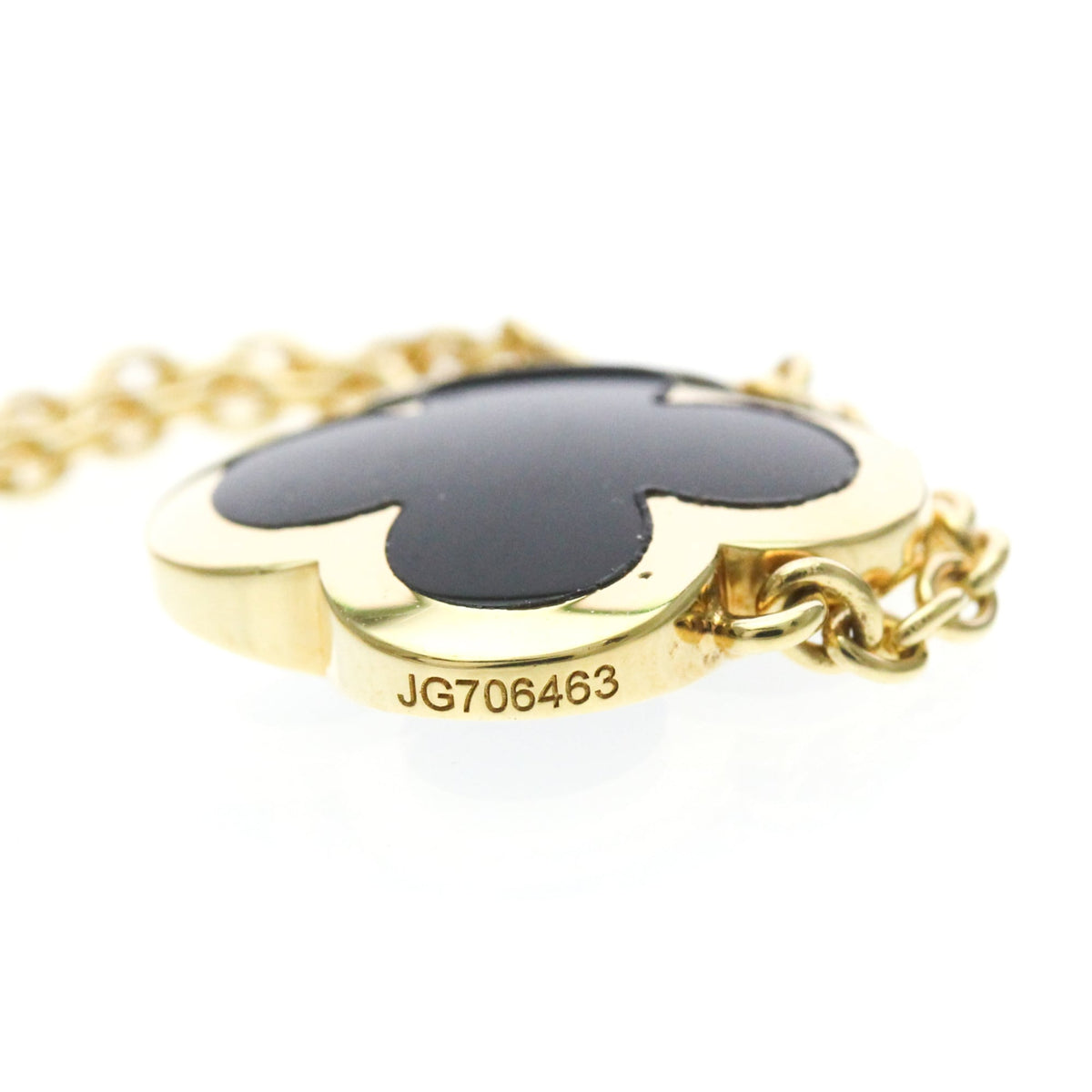 Van Cleef & Arpels Pure Alhambra Pendant 18K Yellow Gold And Onyx Gold Yellow_Gold Necklace Jewelry (Pre-Owned)