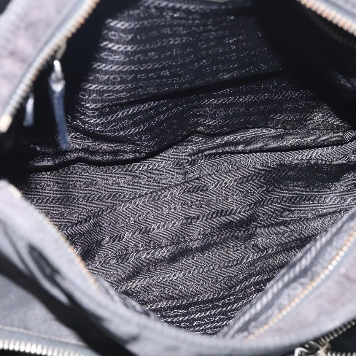 Prada Double Pocket Messenger Tessuto Black Nylon Handbag (Pre-Owned)