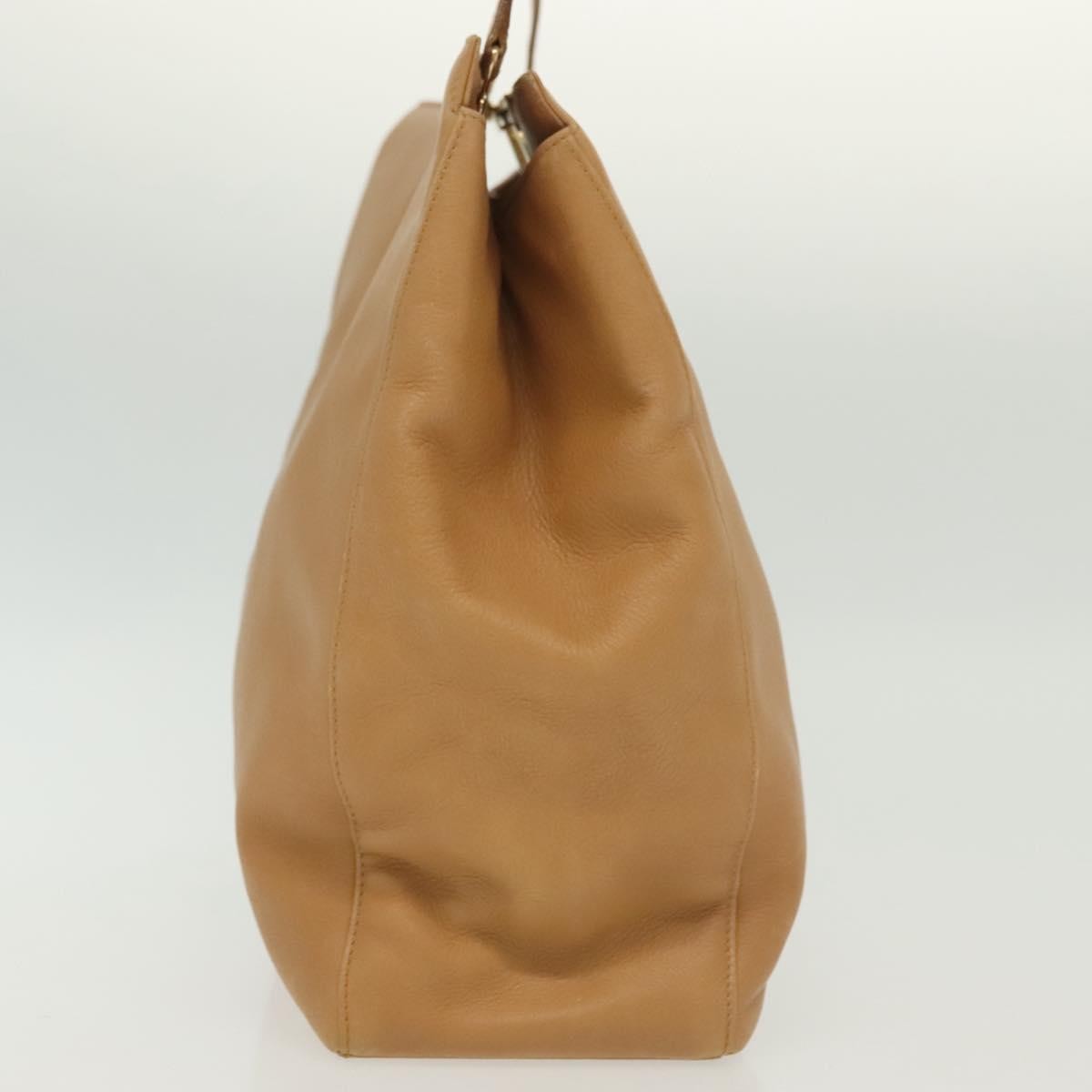 Salvatore Ferragamo Shoulder Leather Beige Leather Shoulder Bag Bag (Pre-Owned)