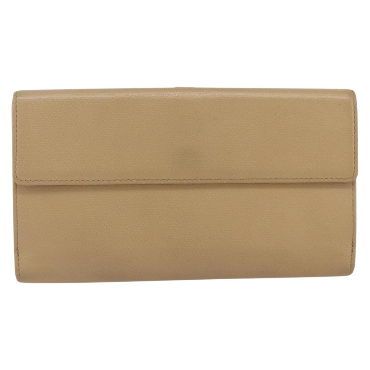 Chanel Coco Bouton Leather Beige Leather Wallets Accessory (Pre-Owned)