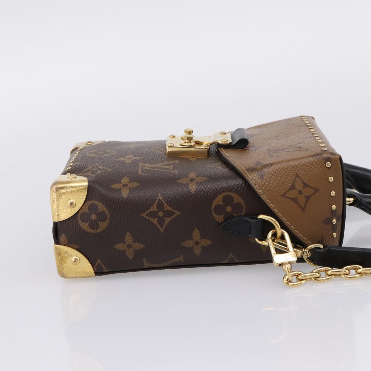 Louis Vuitton Camera Box Nm Studded Reverse Monogram Canvas Brown Canvas Handbag (Pre-Owned)