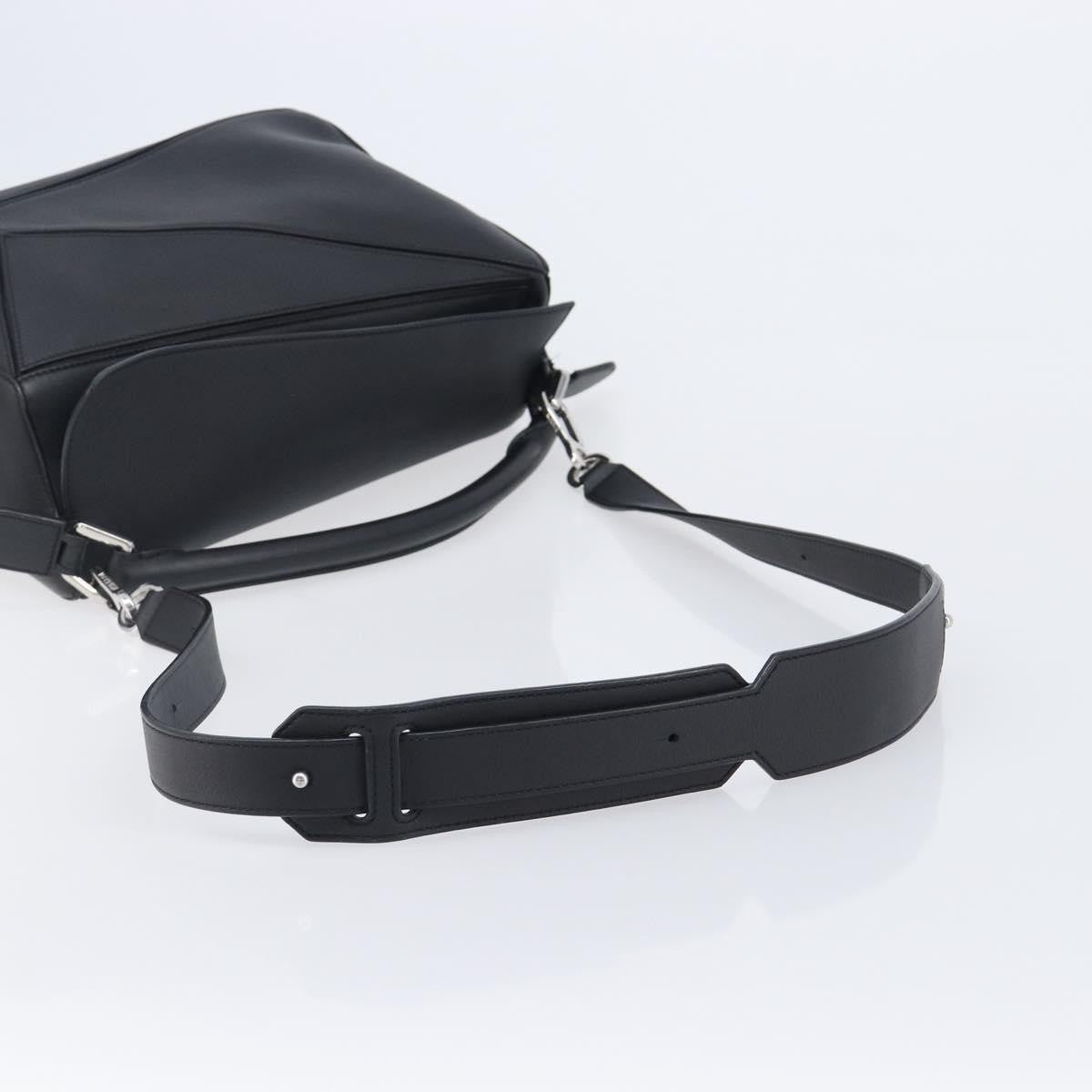 Loewe Puzzle Leather Black Leather Handbag (Pre-Owned)