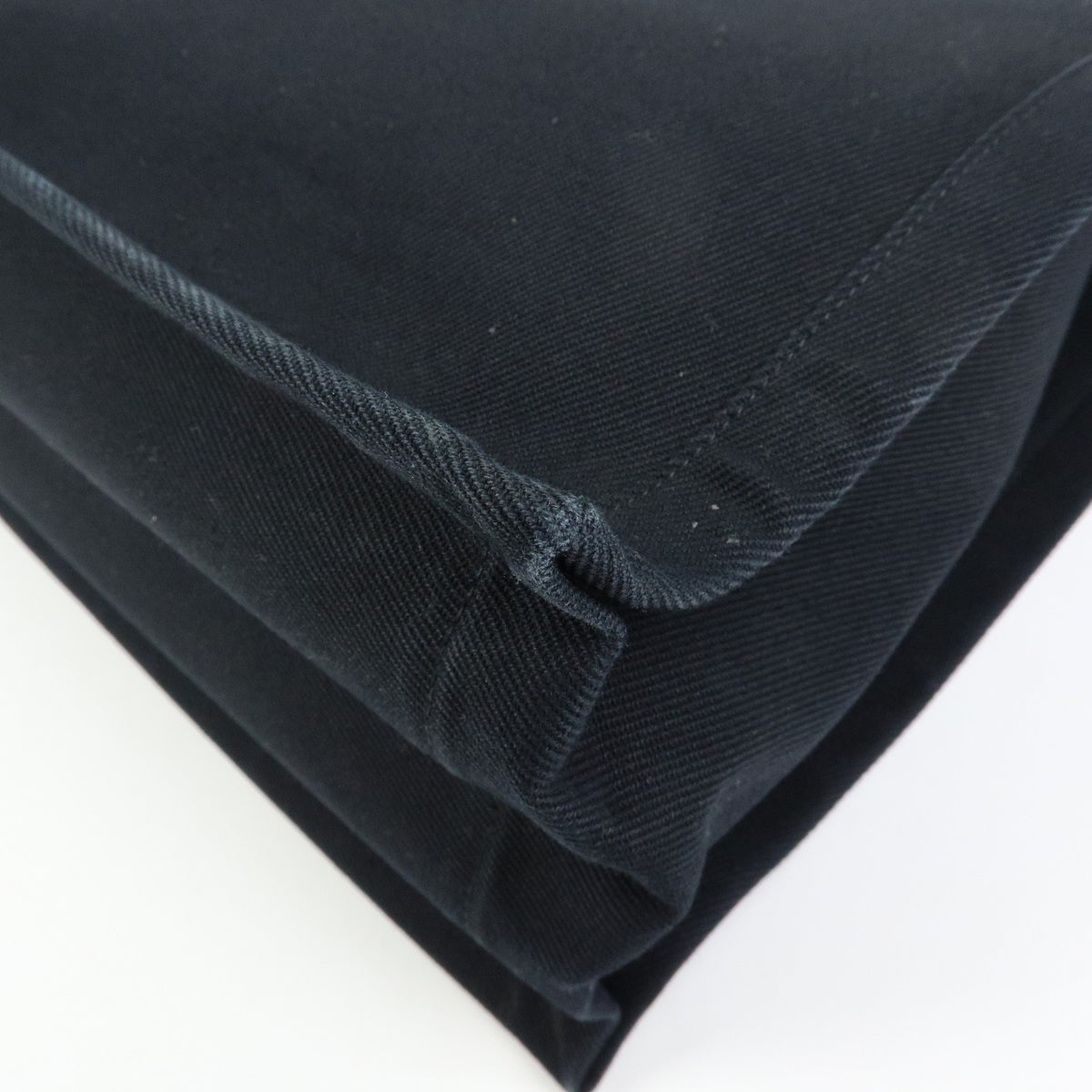 Saint Laurent Rive Gauche Shopper Canvas Black Canvas Tote Bag Bag (Pre-Owned)