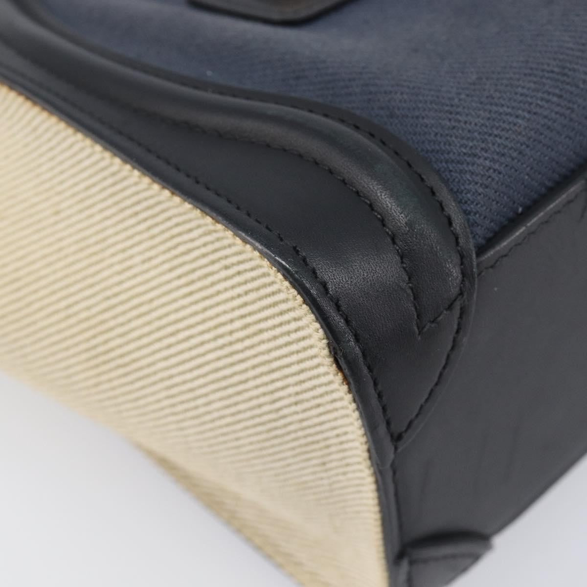 Celine Tricolor Luggage Canvas And Leather Navy Canvas Handbag (Pre-Owned)