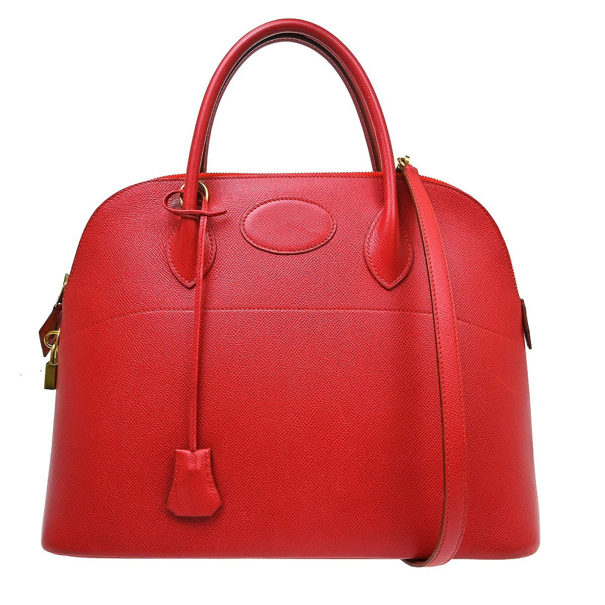 Hermes Bolide Courchevel Red Leather Handbag (Pre-Owned)