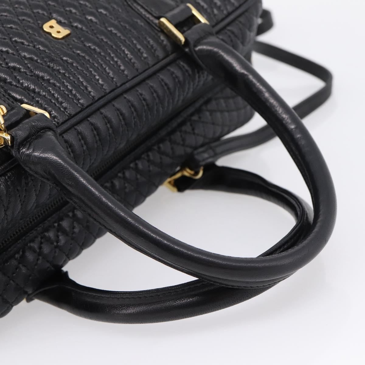 Bally Handbag Leather Black Leather Handbag (Pre-Owned)