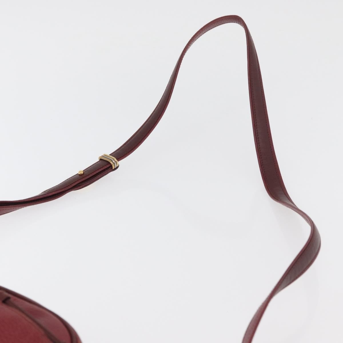 Cartier Tasseled Must De Cartier Leather Burgundy Leather Shoulder Bag Bag (Pre-Owned)