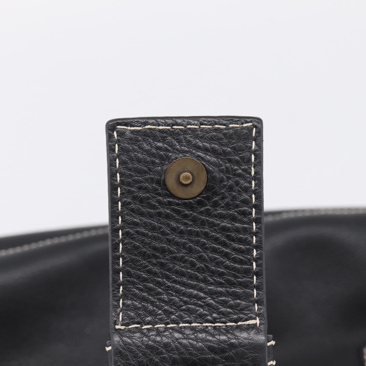 Celine Shoulder Leather Black Leather Shoulder Bag Bag (Pre-Owned)