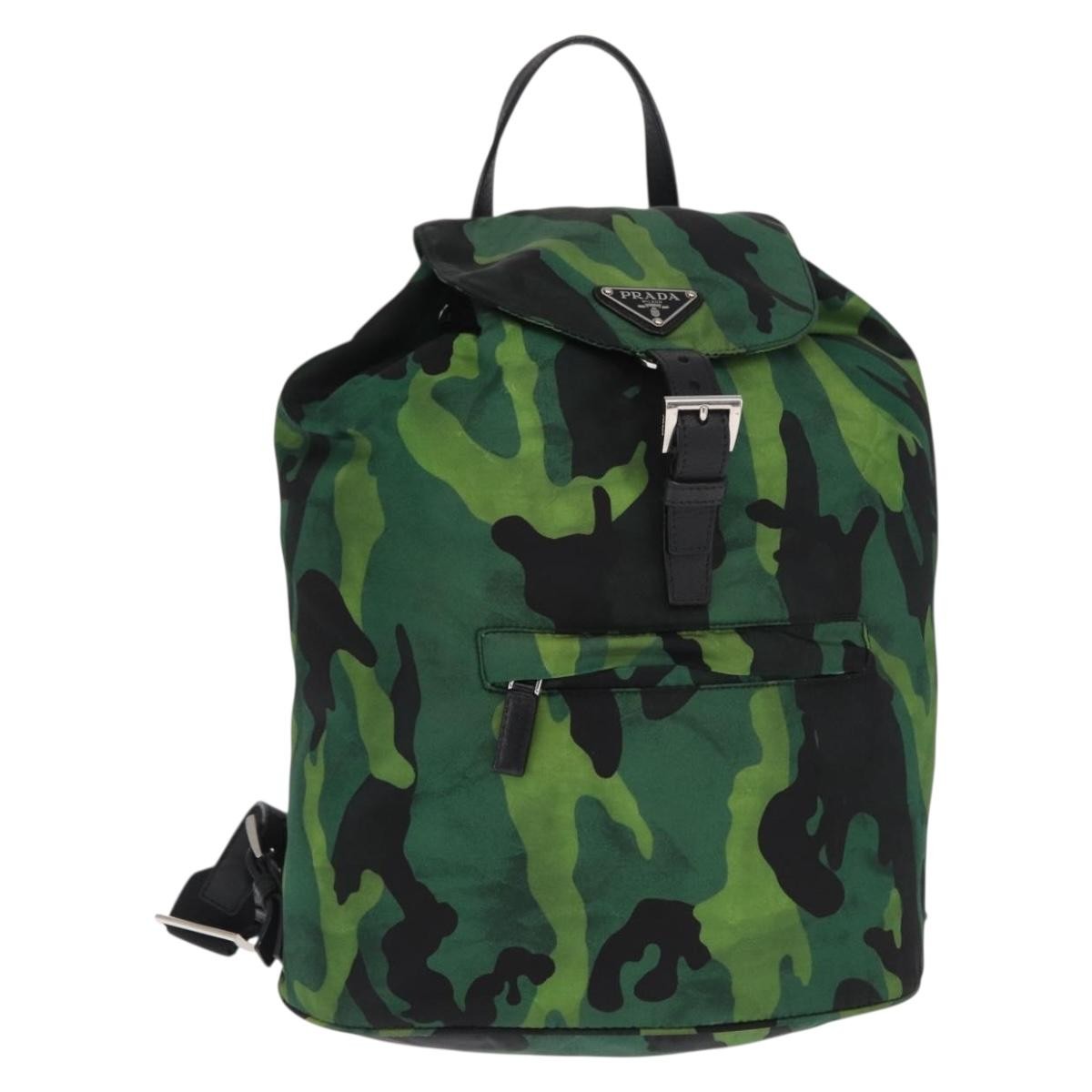 Prada Camouflage Tessuto Green Nylon Backpack Bag (Pre-Owned)