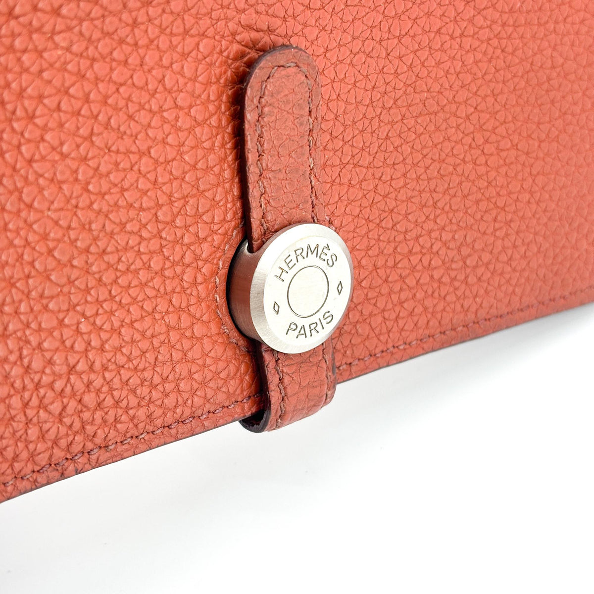 Hermes Bicolor Dogon Duo Combined Leather Brown Leather Wallets Accessory (Pre-Owned)