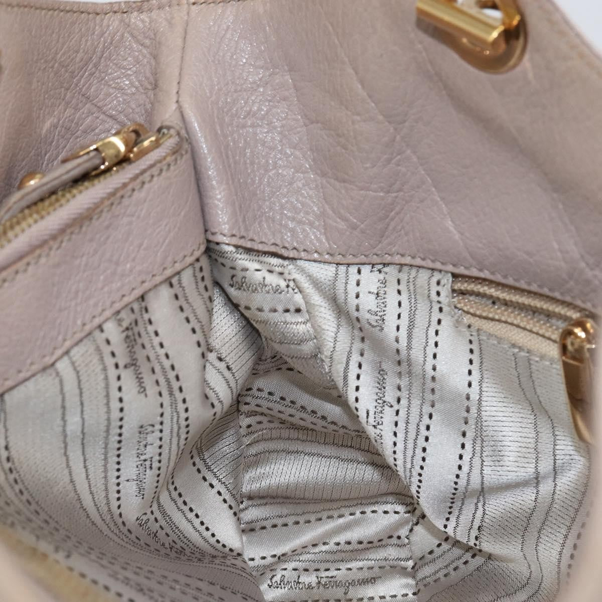 Salvatore Ferragamo Gancini Leather Pink Leather Handbag (Pre-Owned)
