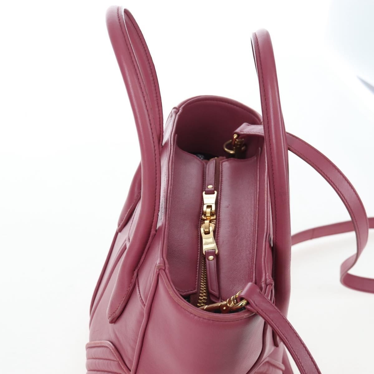Miu Miu Beau Top Handle Leather Pink Leather Handbag (Pre-Owned)
