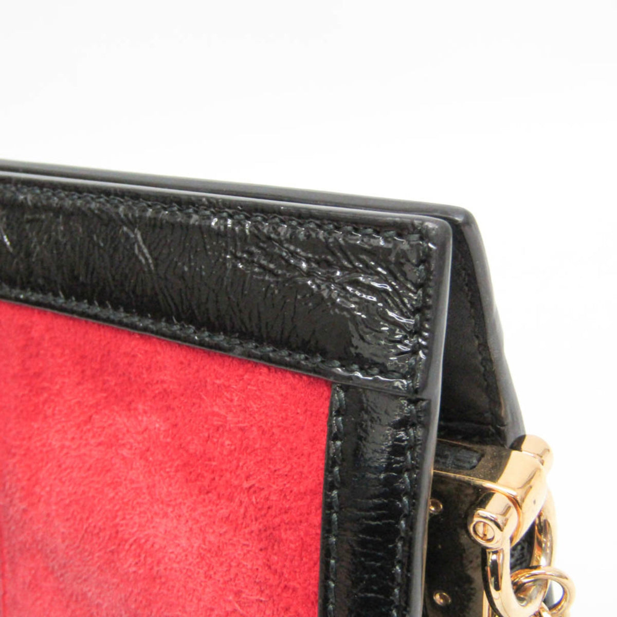 Gucci Ophidia Chain Suede Red Leather Shoulder Bag Bag (Pre-Owned)