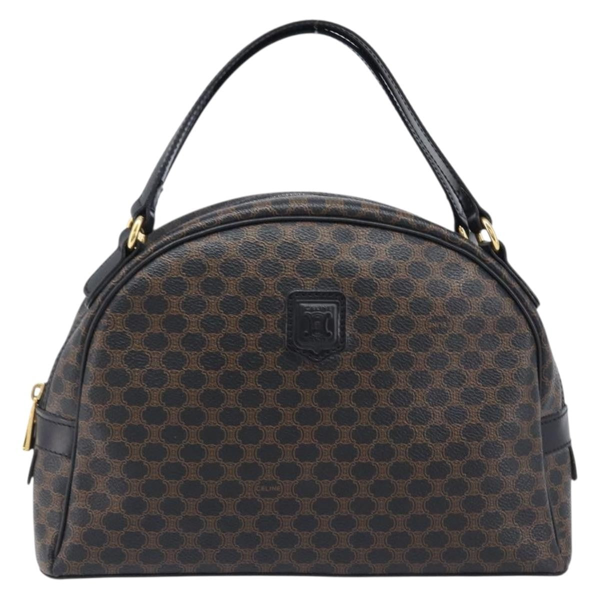 Celine Top Handle Leather Black Pvc Handbag (Pre-Owned)