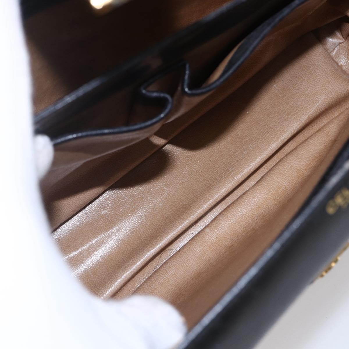 Celine Vintage Leather Black Leather Shoulder Bag Bag (Pre-Owned)