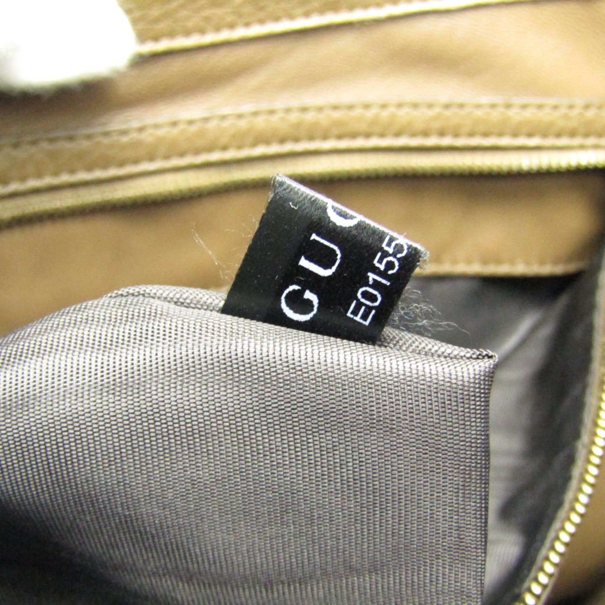 Gucci Bamboo Shoulder Leather Brown Leather Shoulder Bag Bag (Pre-Owned)