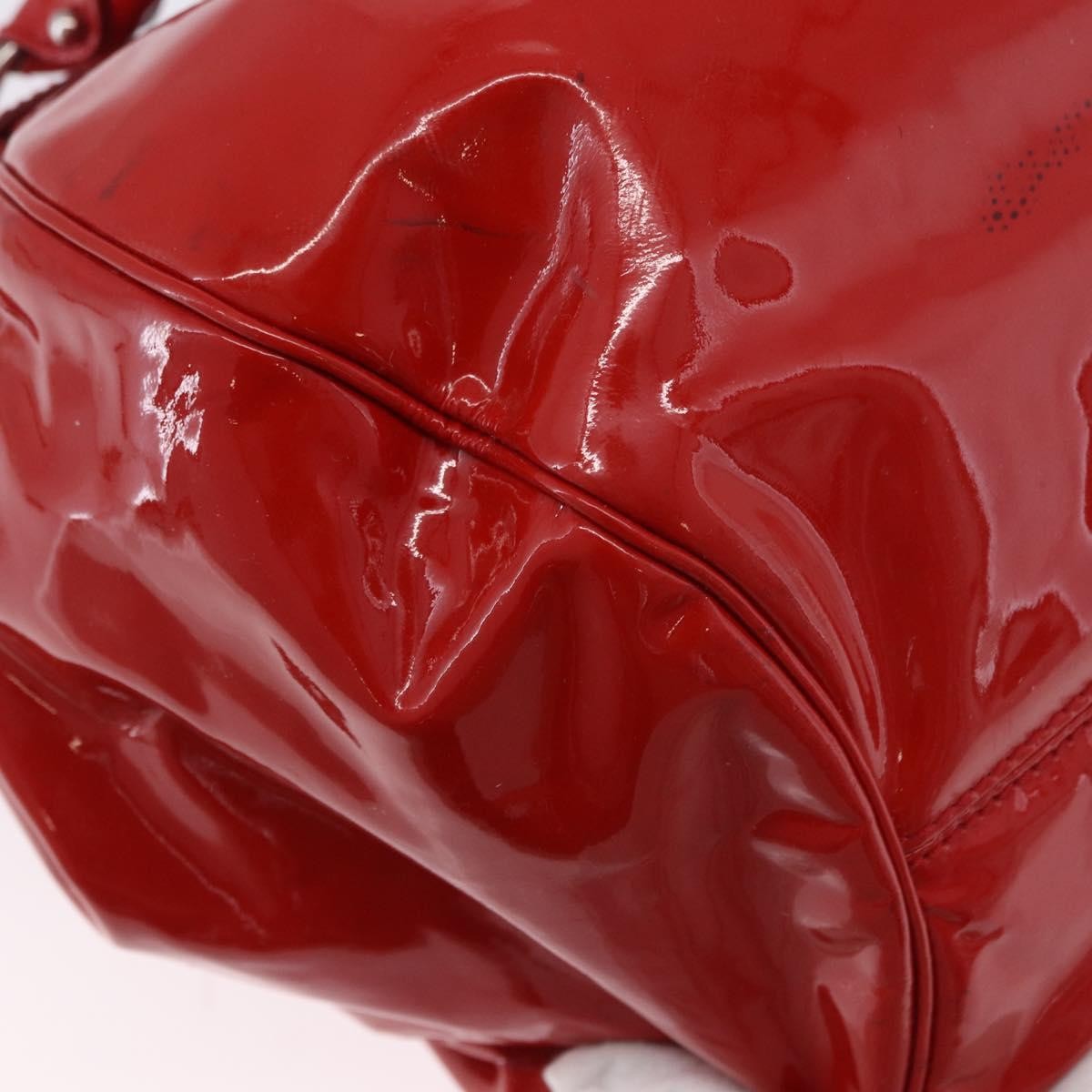Salvatore Ferragamo Gancini Patent Leather Red Patent_Leather Handbag (Pre-Owned)