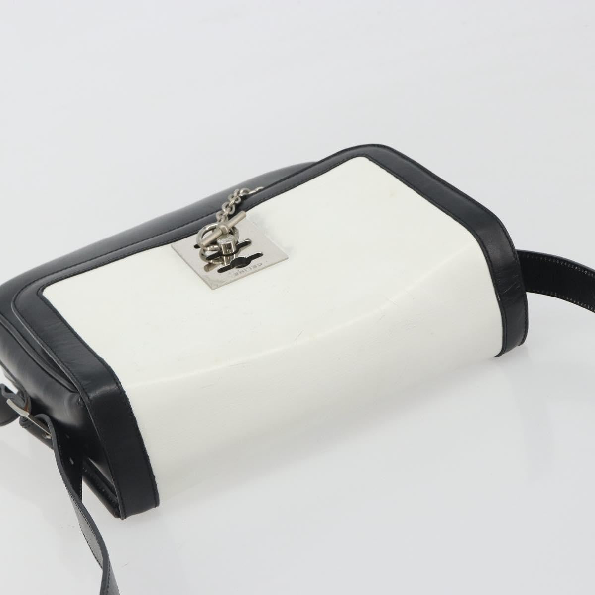 Celine Vintage Leather White Leather Shoulder Bag Bag (Pre-Owned)
