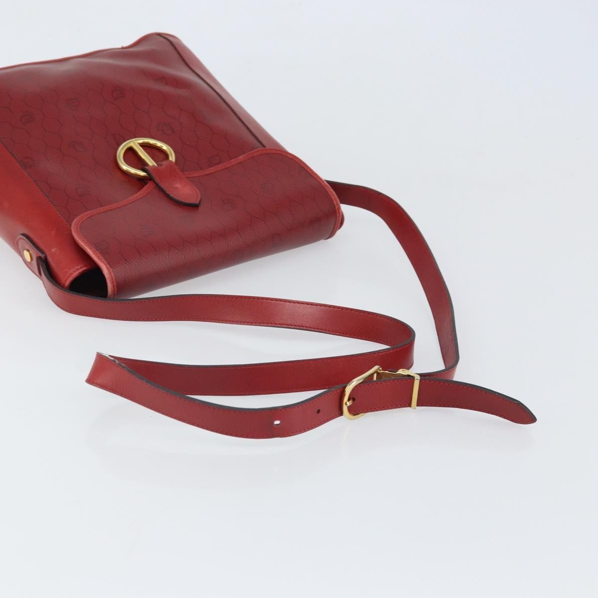 Christian Dior Vintage Honeycomb Flap Canvas And Leather Red Canvas Shoulder Bag Bag (Pre-Owned)