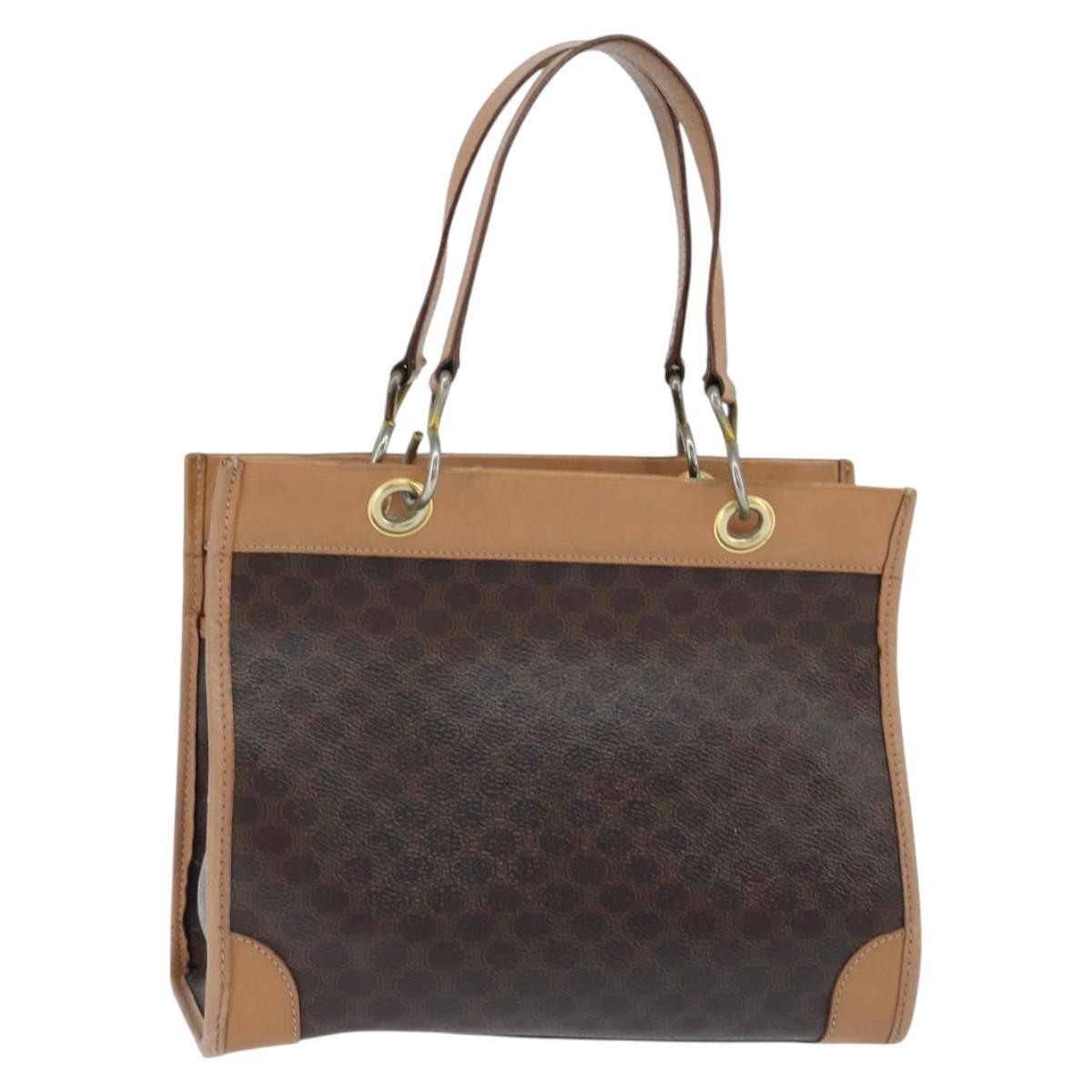 Celine Vintage Macadam Canvas Brown Canvas Tote Bag Bag (Pre-Owned)