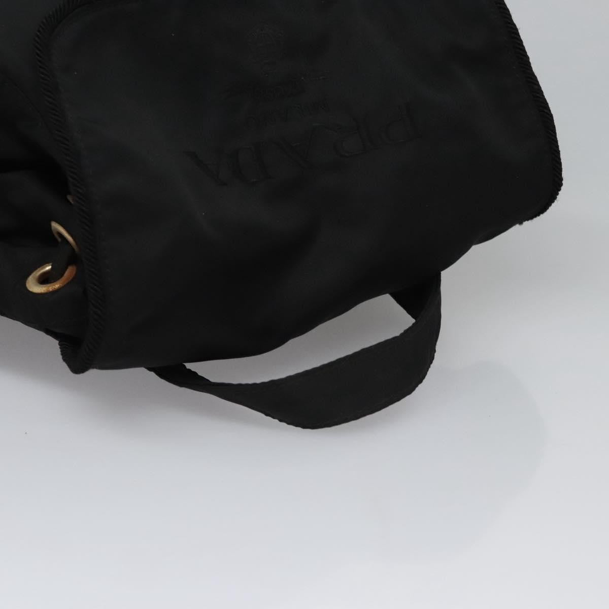 Prada Flap Drawstring Tessuto Black Nylon Backpack Bag (Pre-Owned)