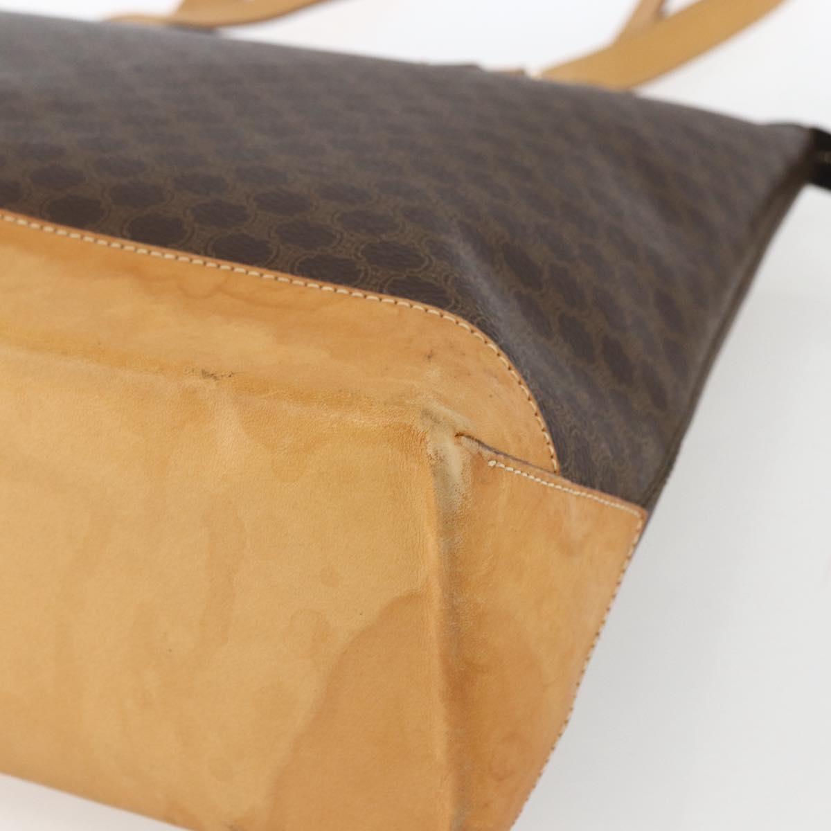 Celine Vintage Macadam Canvas And Leather Brown Canvas Tote Bag Bag (Pre-Owned)