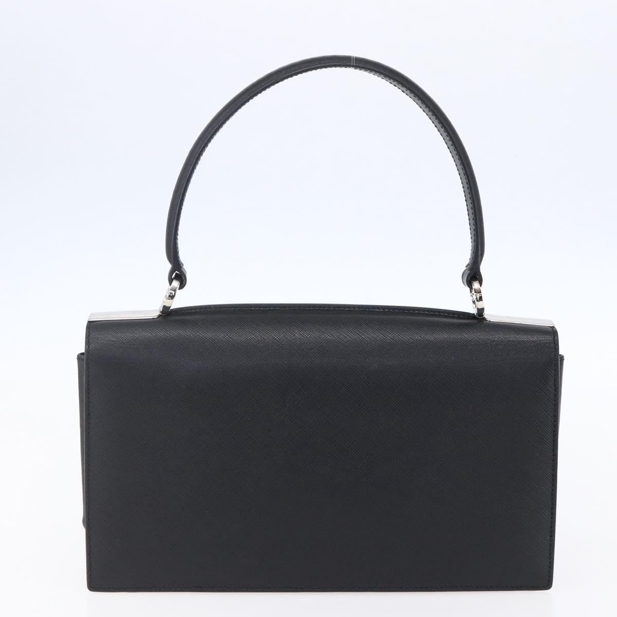 Salvatore Ferragamo Gancini Leather Black Leather Shoulder Bag Bag (Pre-Owned)