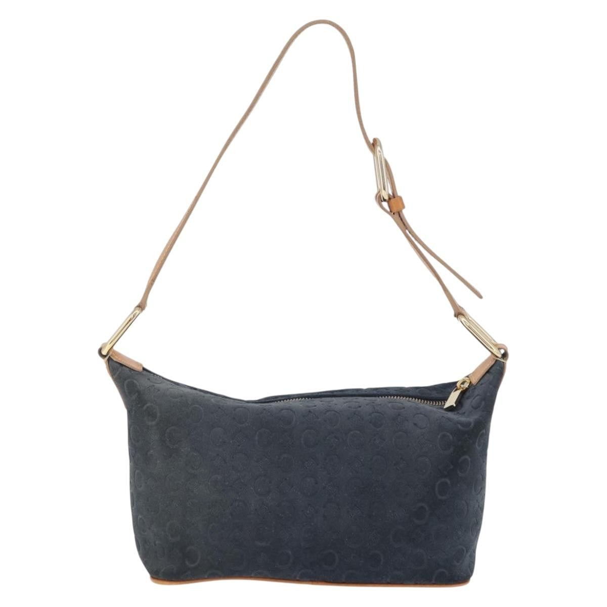Celine C Macadam Shoulder Suede Navy Suede Handbag (Pre-Owned)